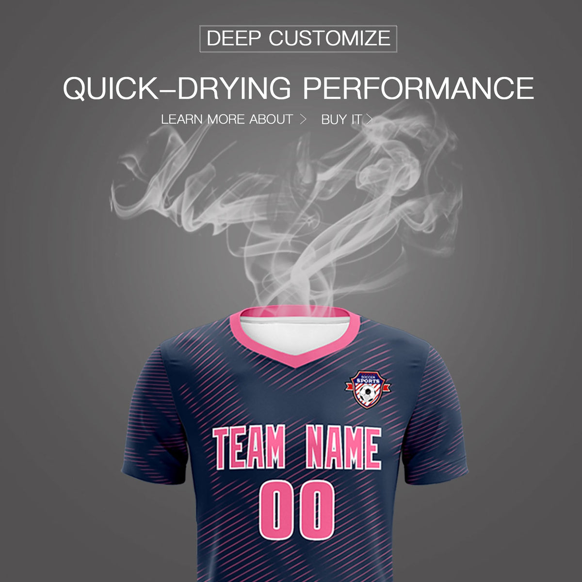 Custom Navy Pink Training Uniform For Men Football Sets Jersey
