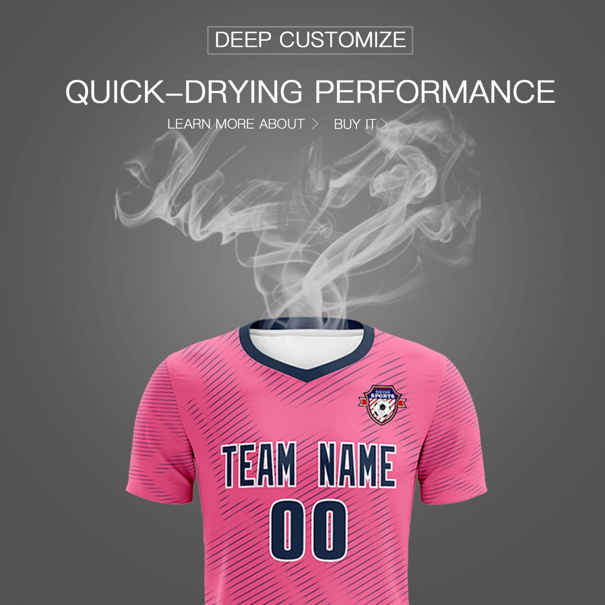 Custom Pink Navy Training Uniform For Men Football Sets Jersey