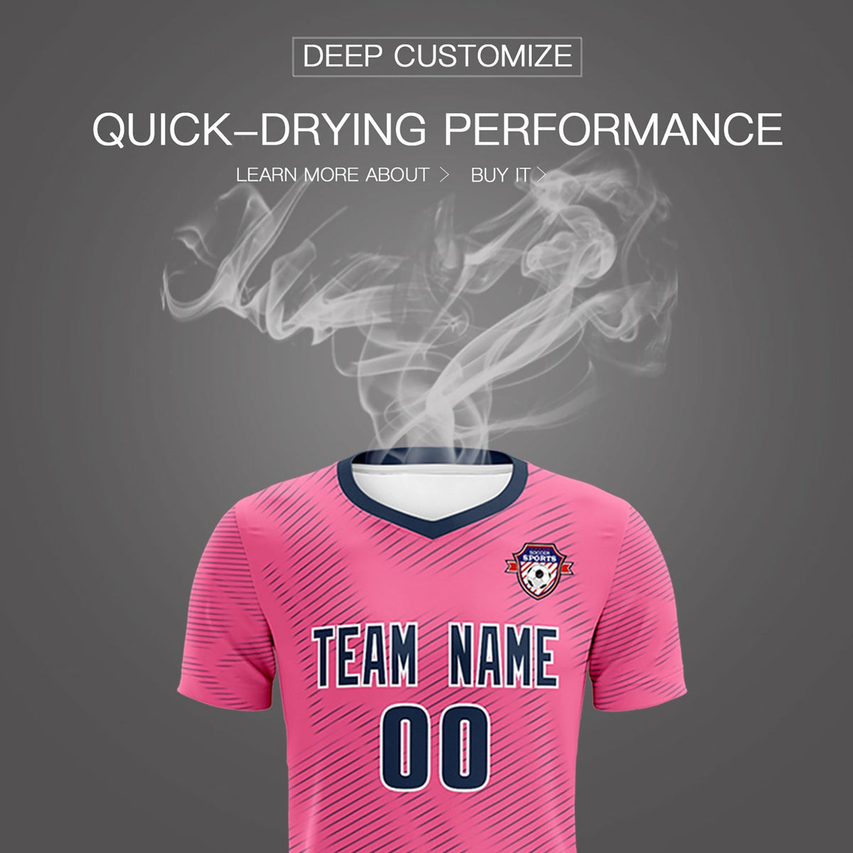 Custom Pink Navy Training Uniform For Men Football Sets Jersey