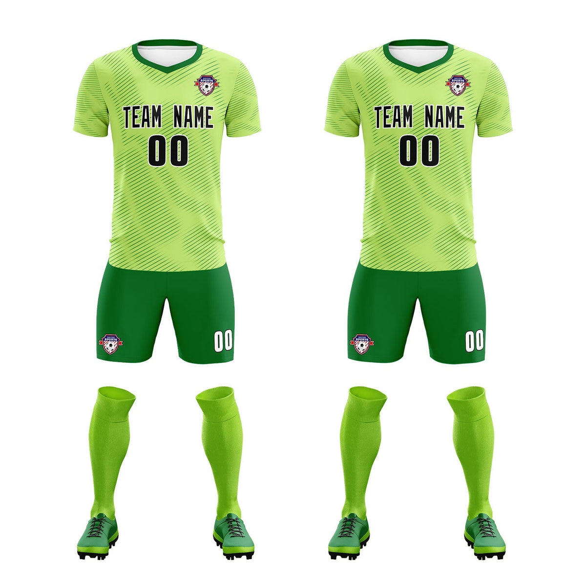 Custom Green Kelly Green Training Uniform For Men Football Sets Jersey