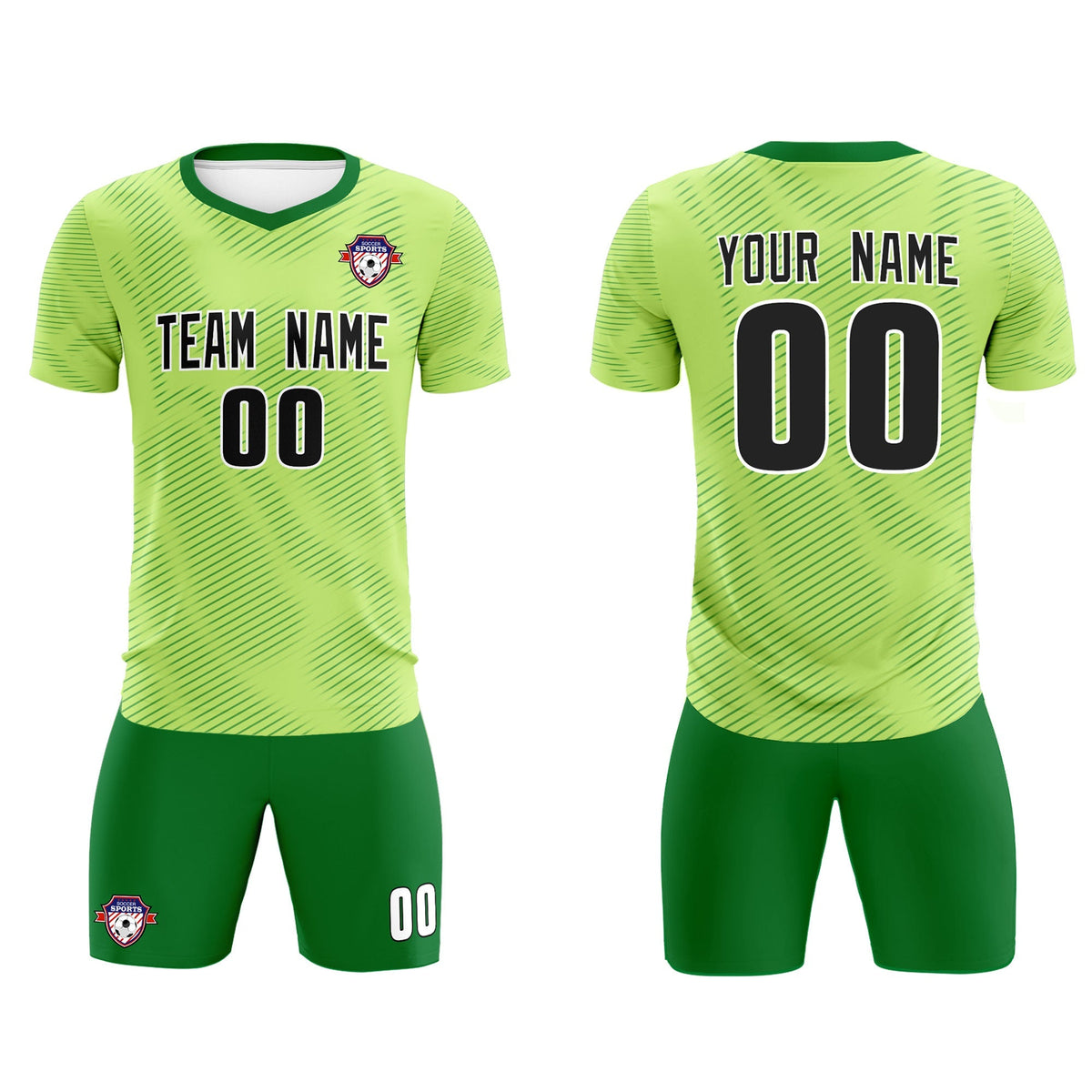 Custom Green Kelly Green Training Uniform For Men Football Sets Jersey