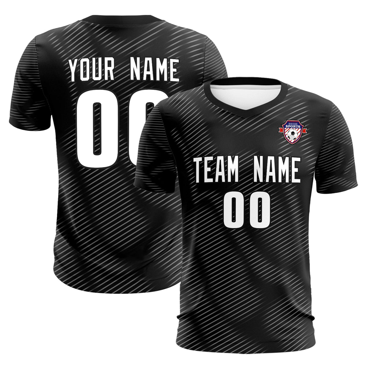 Custom Black White Training Uniform For Men Football Sets Jersey
