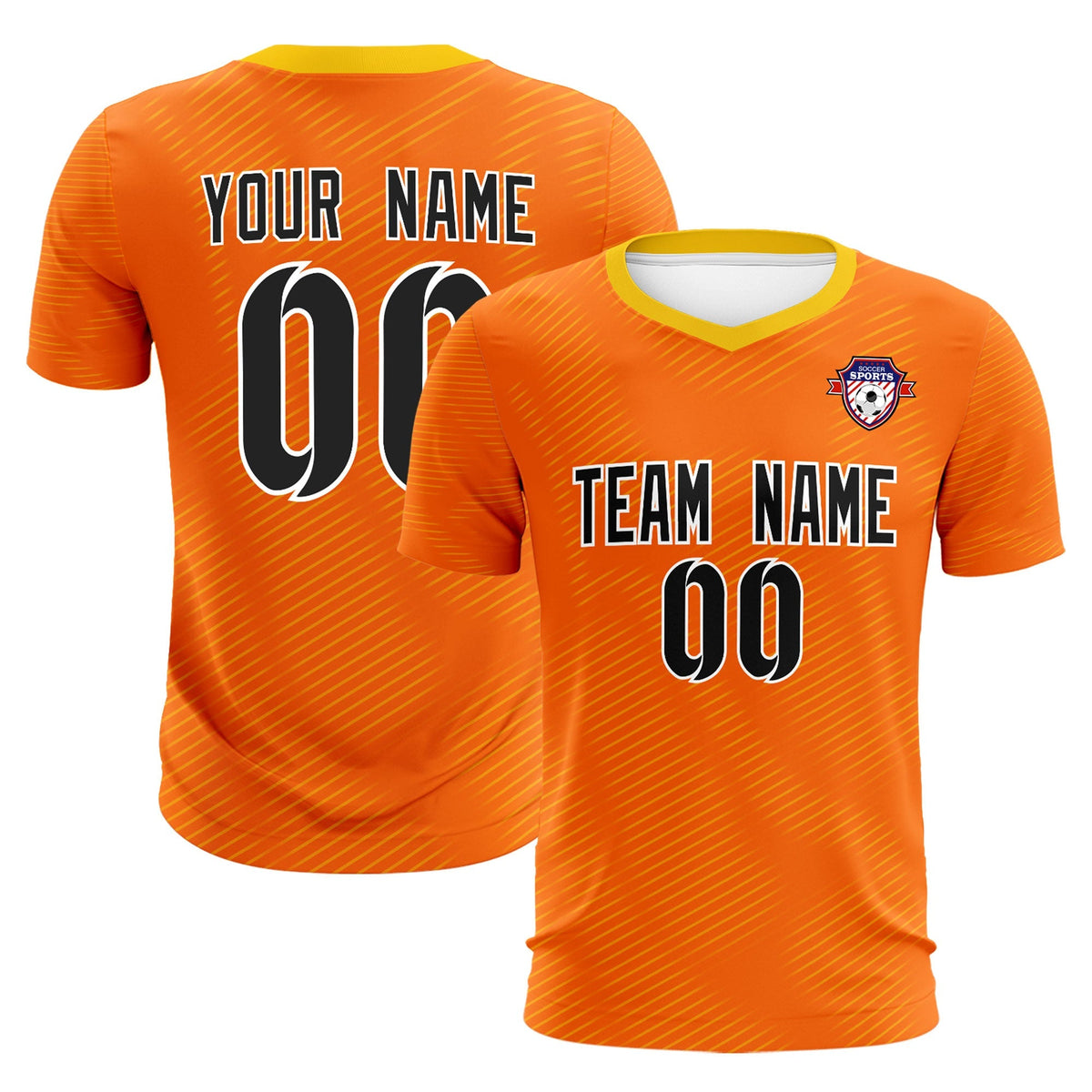 Custom Orange Gold Training Uniform For Men Football Sets Jersey