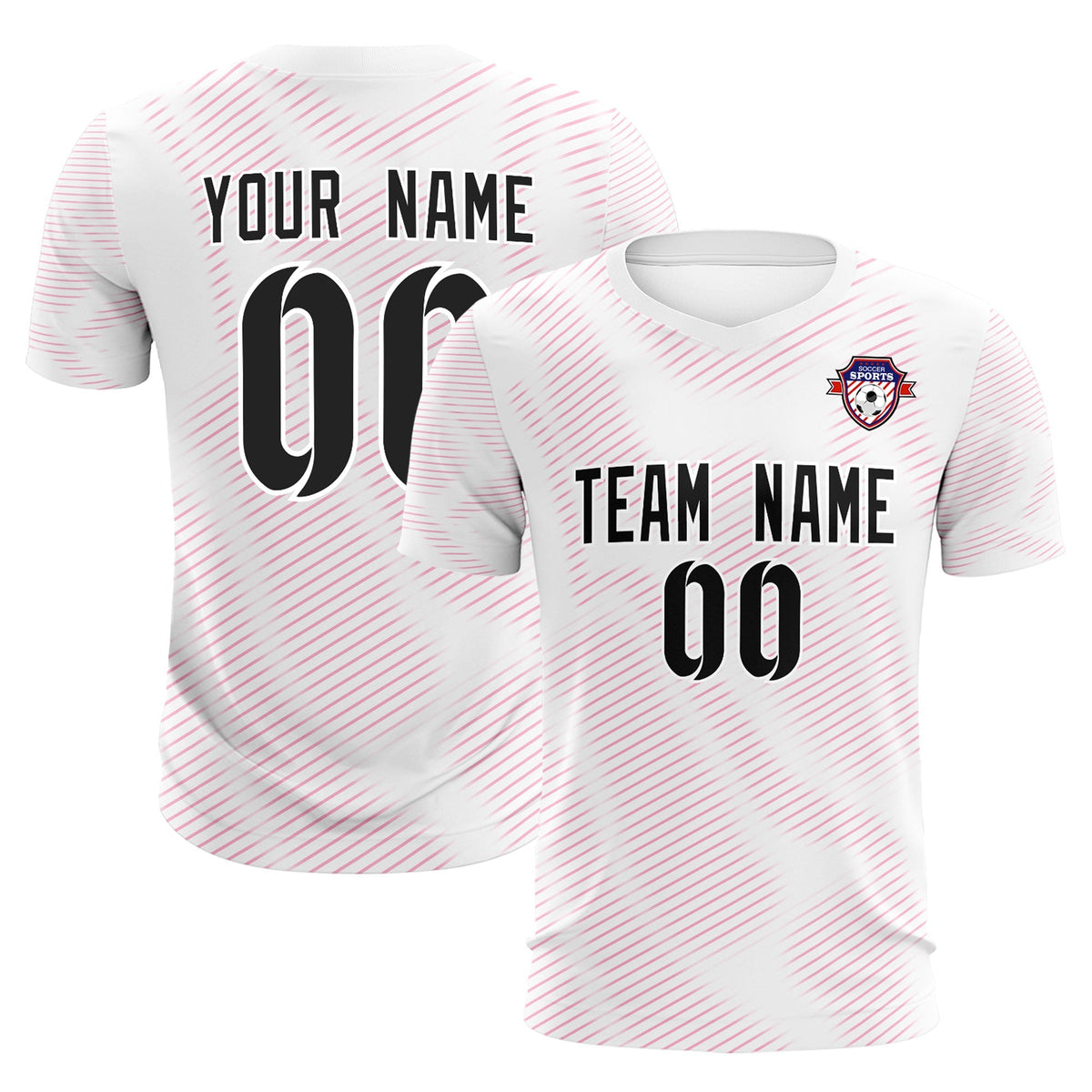Custom White Pink Training Uniform For Men Football Sets Jersey