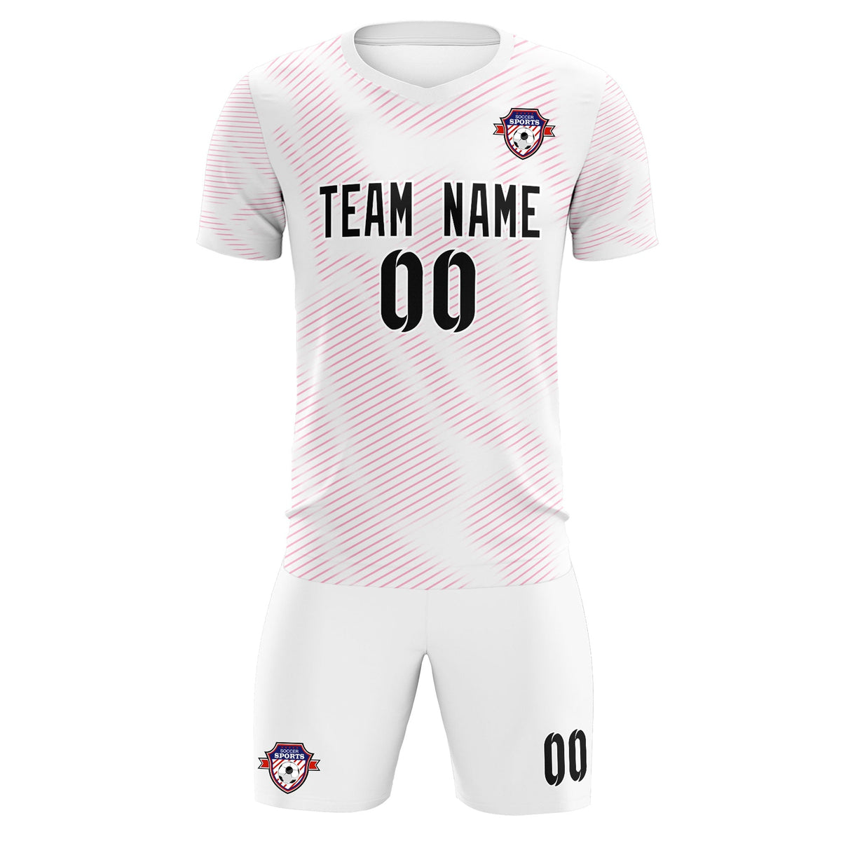 Custom White Pink Training Uniform For Men Football Sets Jersey