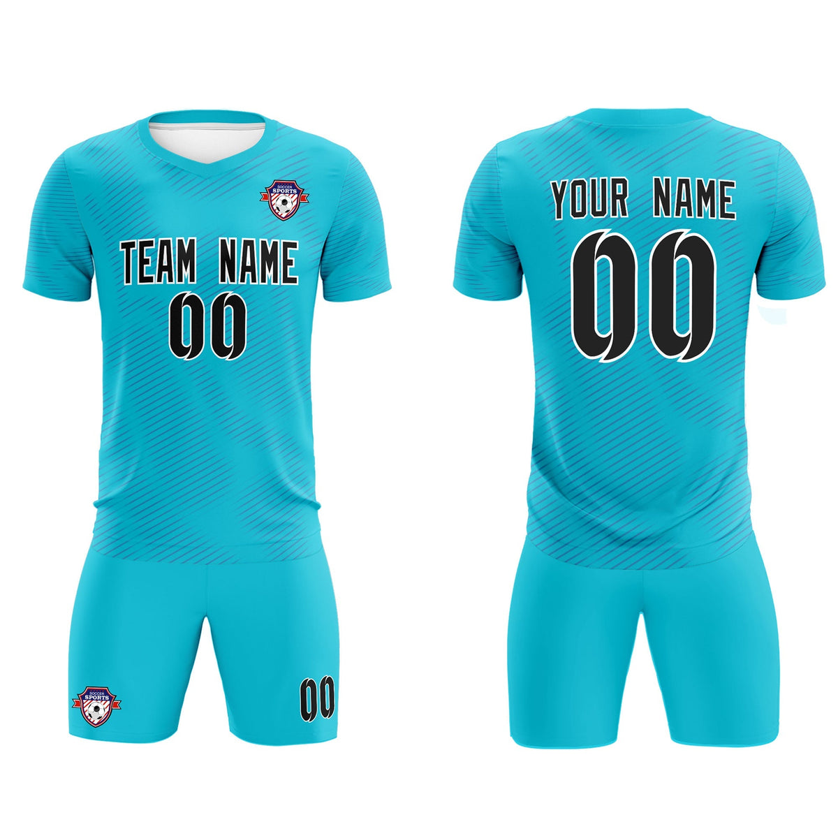 Custom Sky Blue Royal Training Uniform For Men Football Sets Jersey