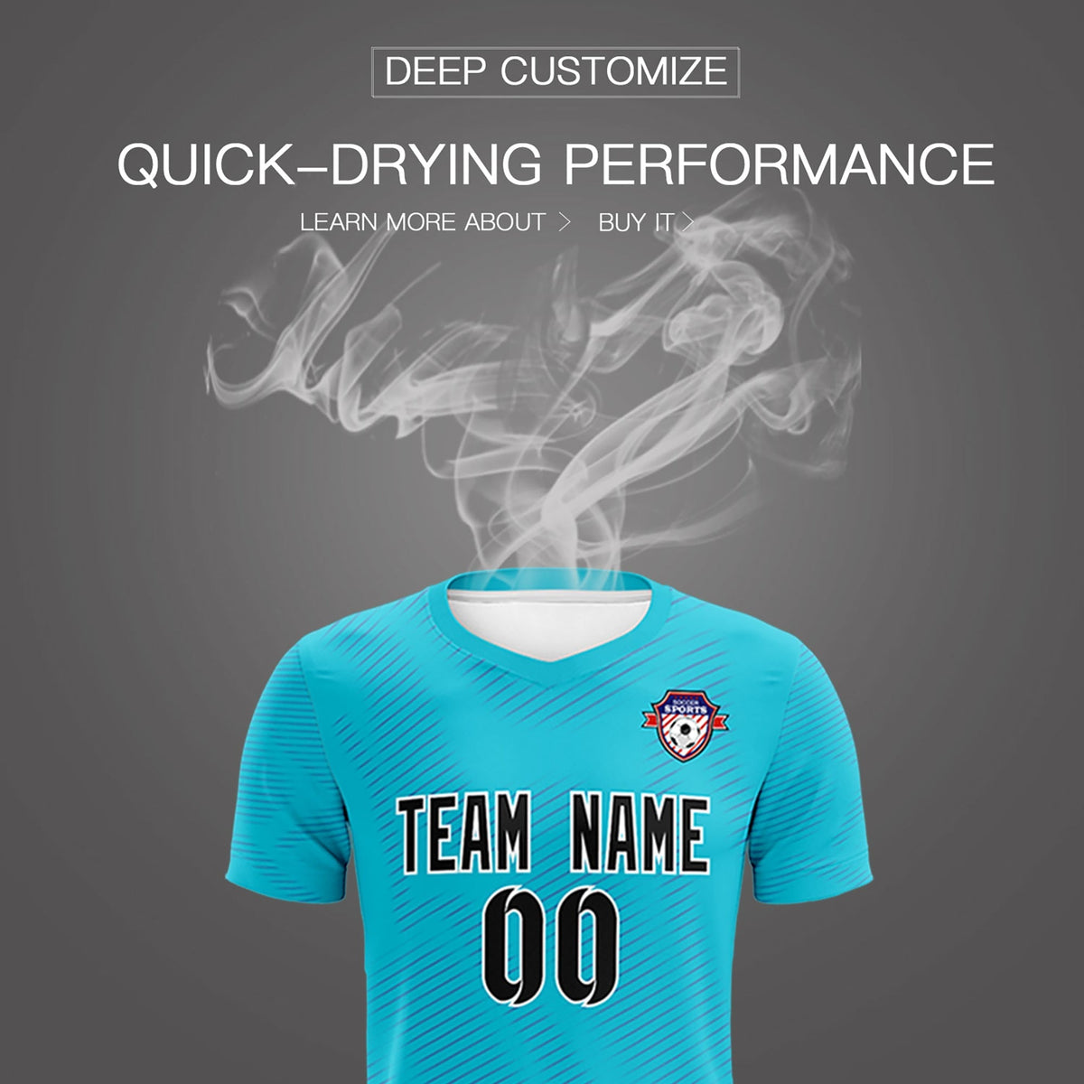 Custom Sky Blue Royal Training Uniform For Men Football Sets Jersey