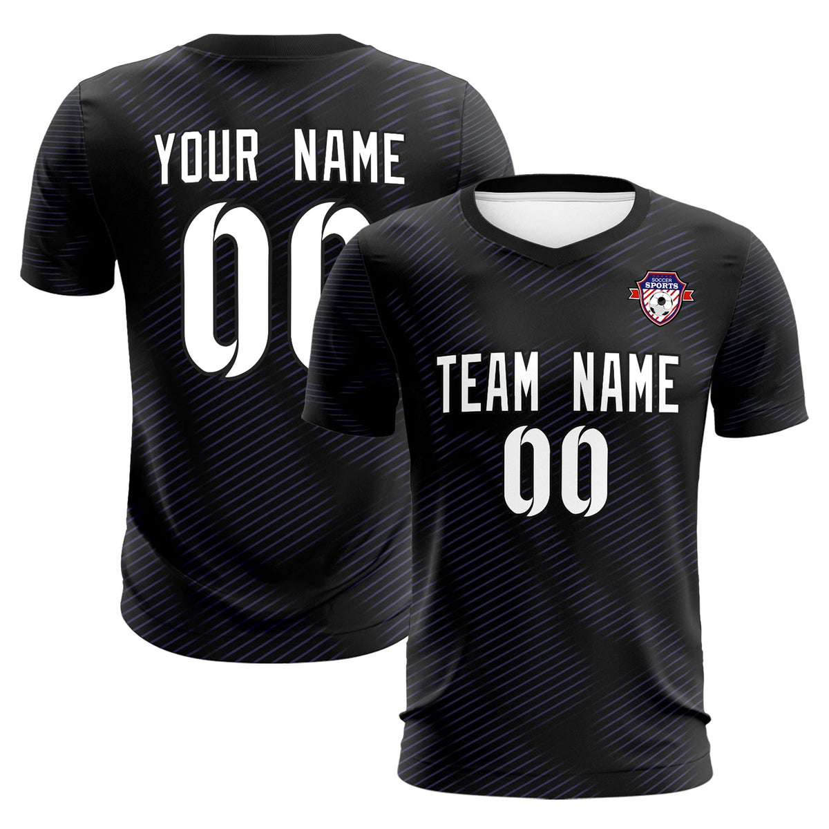 Custom Black Purple Training Uniform For Men Football Sets Jersey