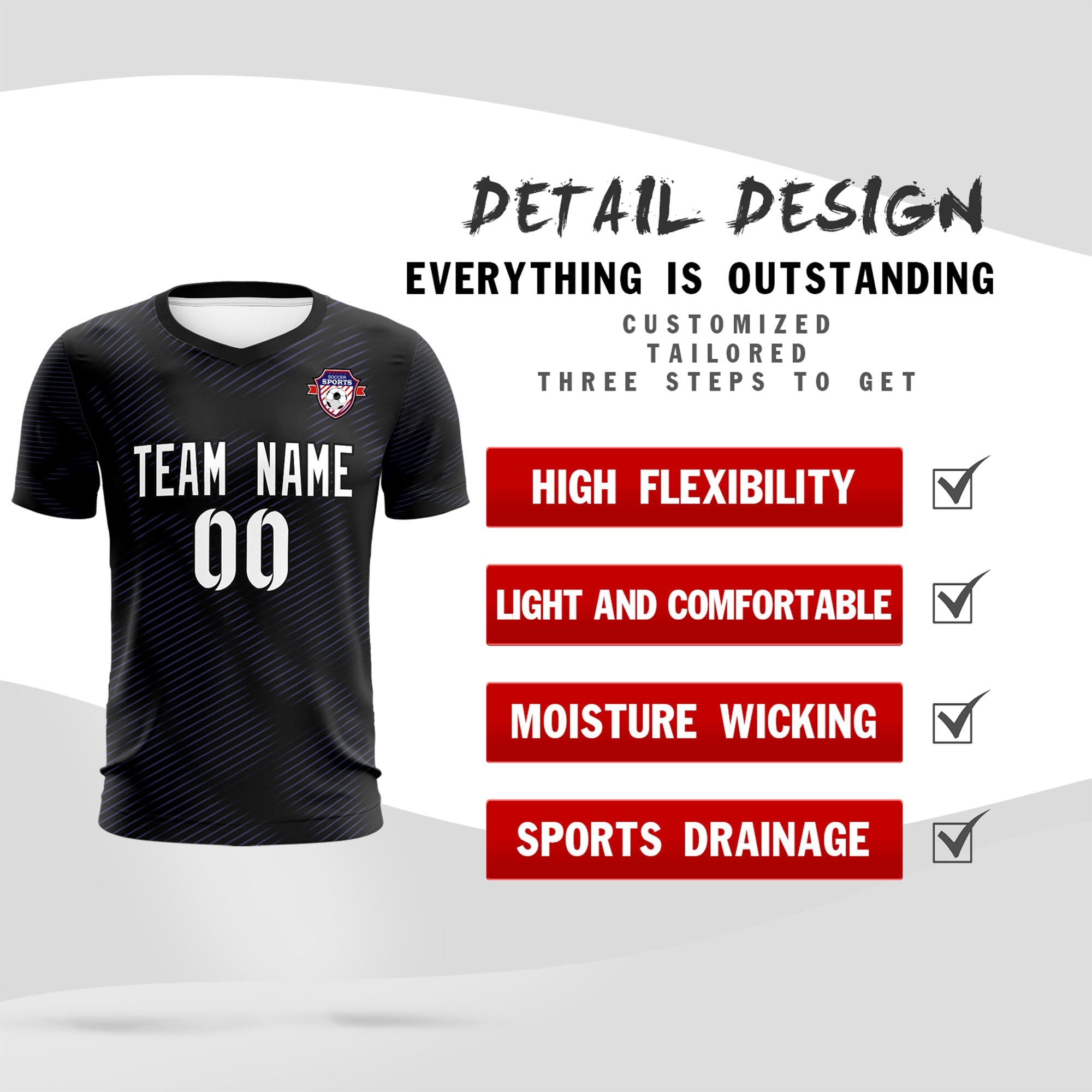 Custom Black Purple Training Uniform For Men Football Sets Jersey