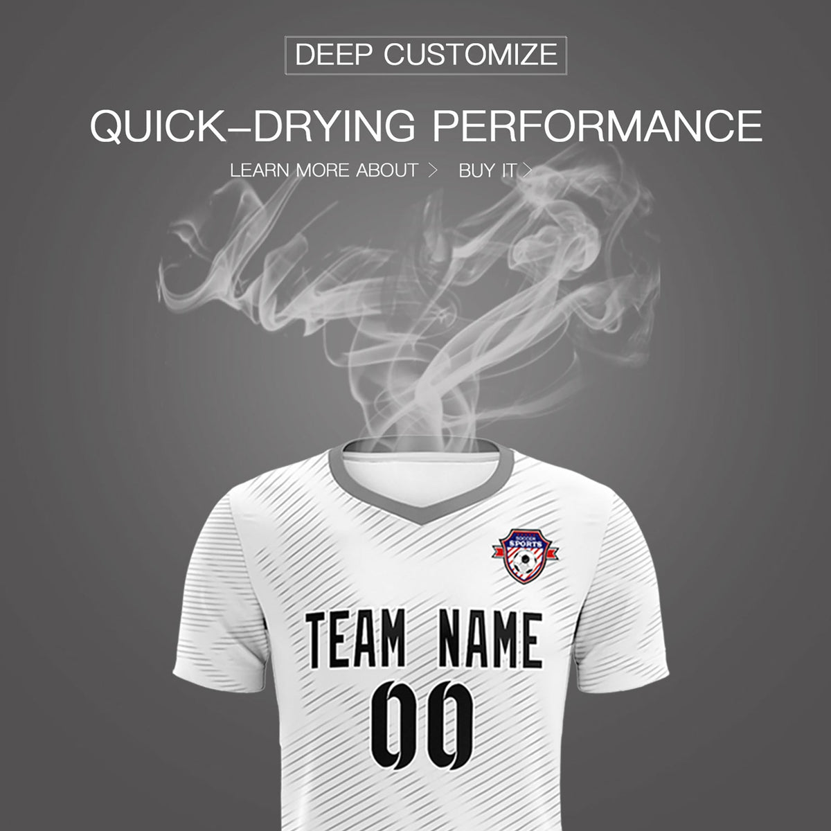 Custom White Gray Training Uniform For Men Football Sets Jersey