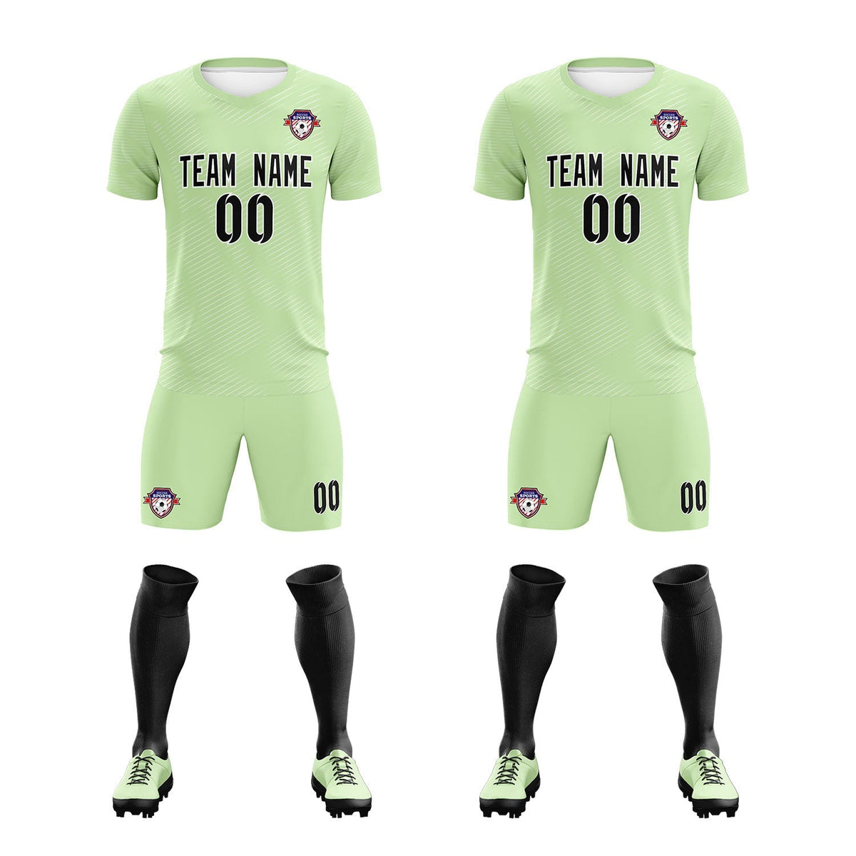 Custom Green White Training Uniform For Men Football Sets Jersey