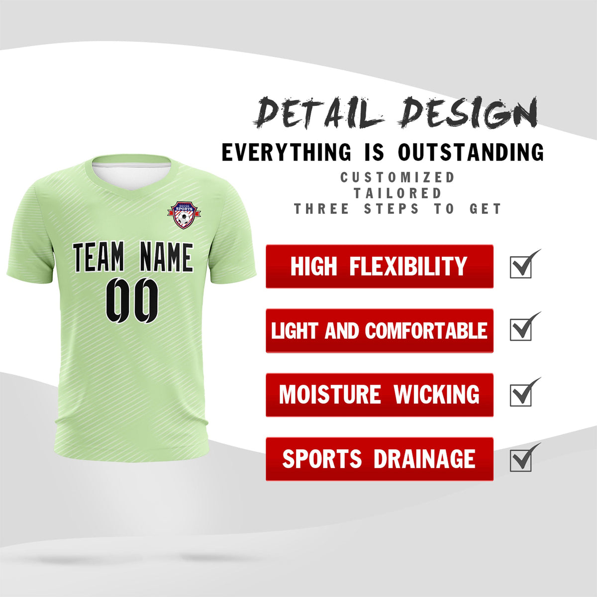 Custom Green White Training Uniform For Men Football Sets Jersey