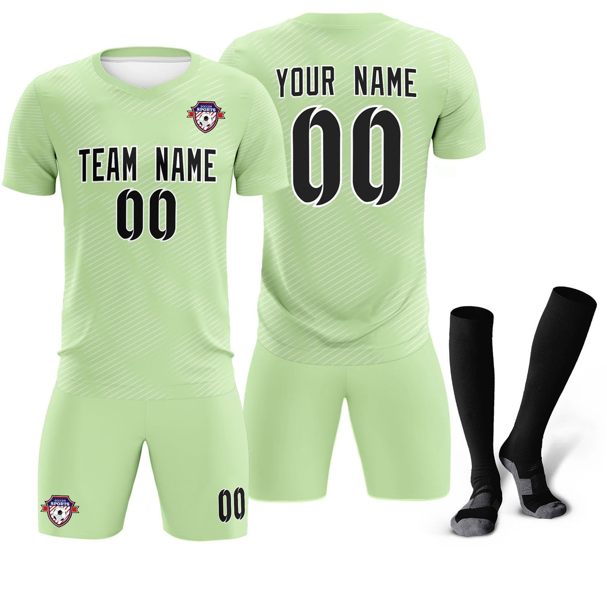Custom Green White Training Uniform For Men Football Sets Jersey