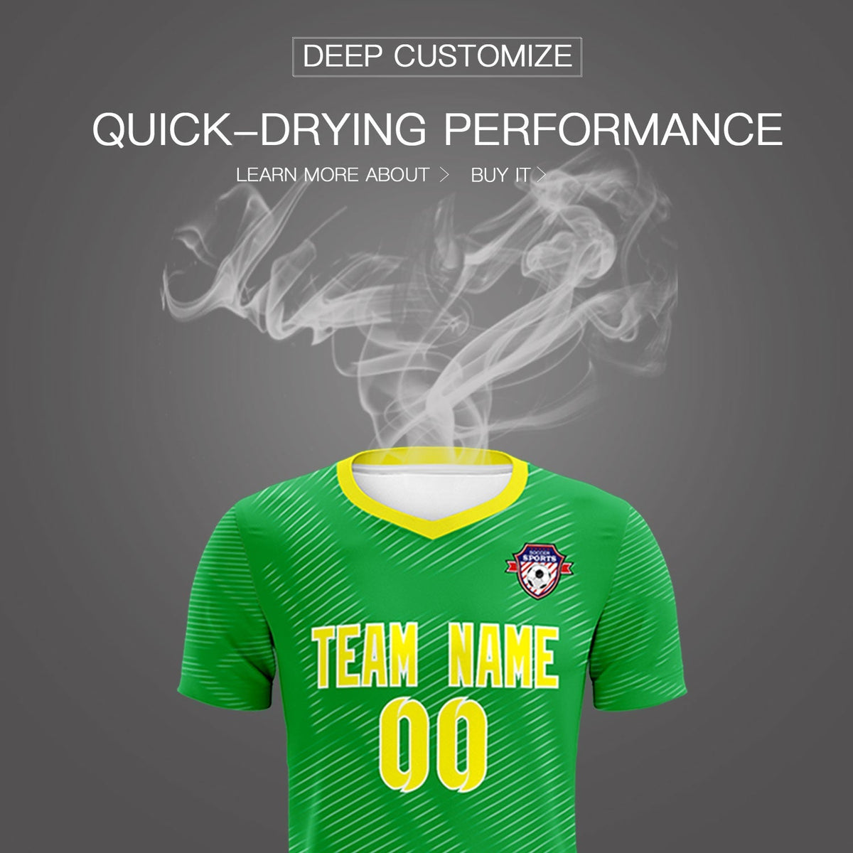 Custom Kelly Green Gold Training Uniform For Men Football Sets Jersey