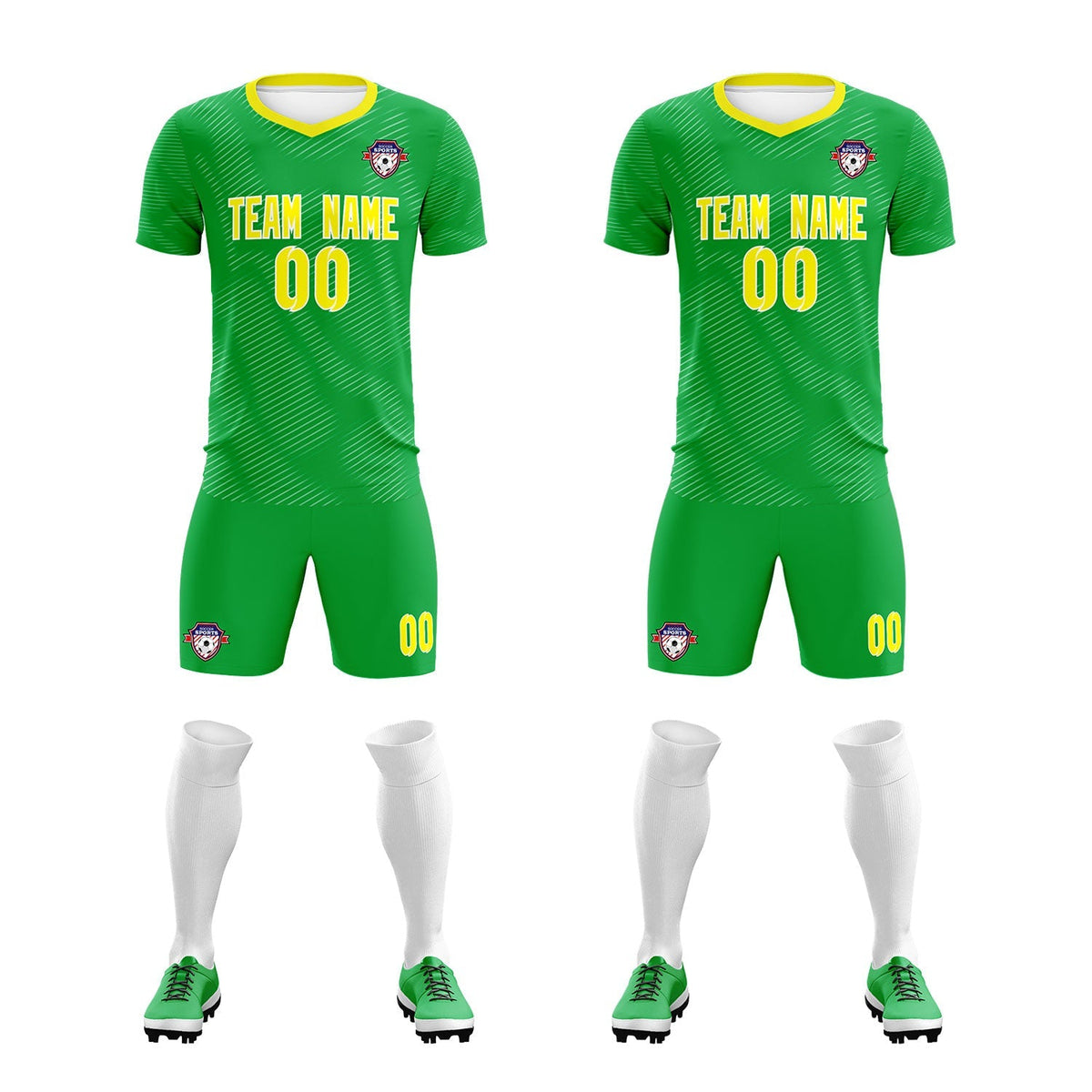 Custom Kelly Green Gold Training Uniform For Men Football Sets Jersey