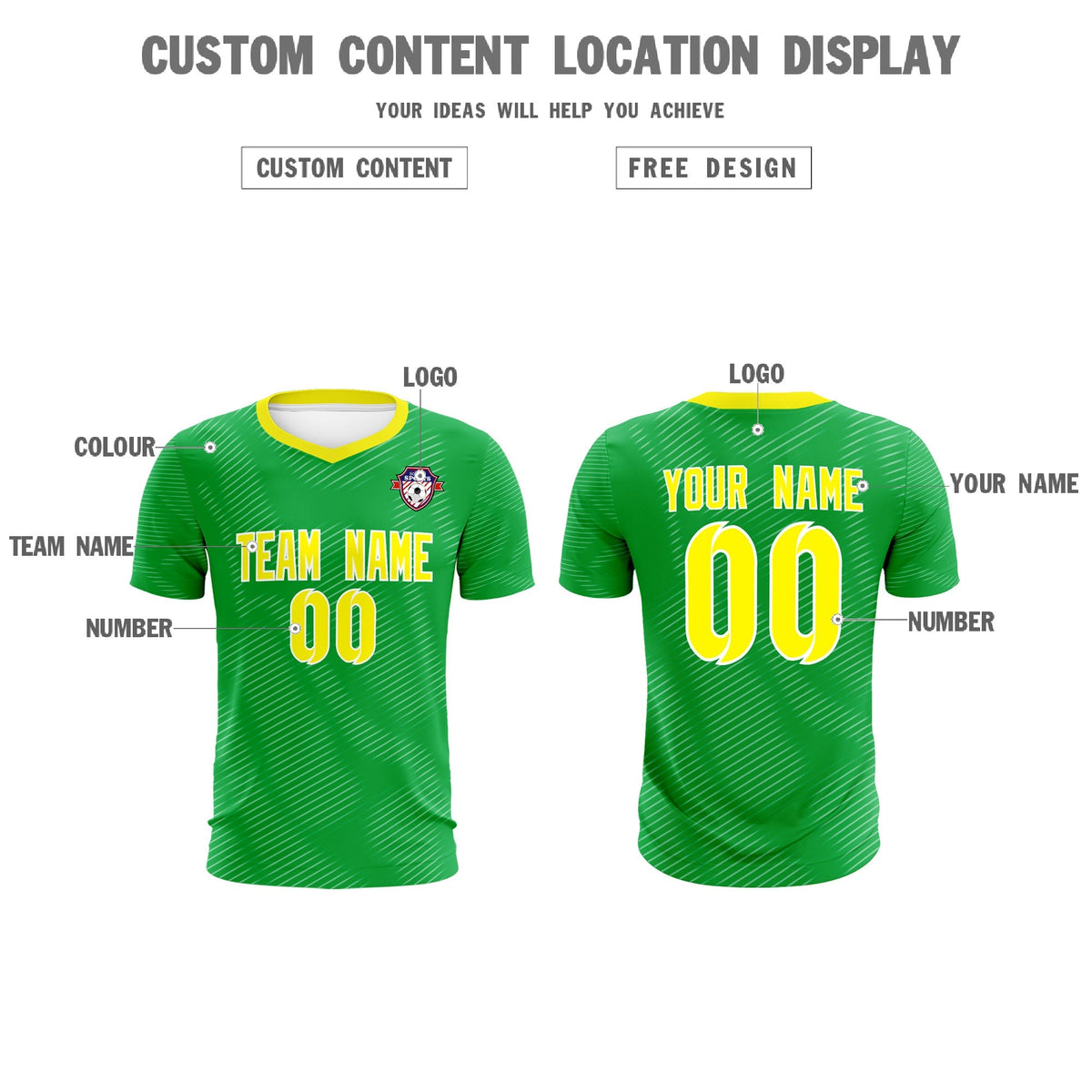 Custom Kelly Green Gold Training Uniform For Men Football Sets Jersey