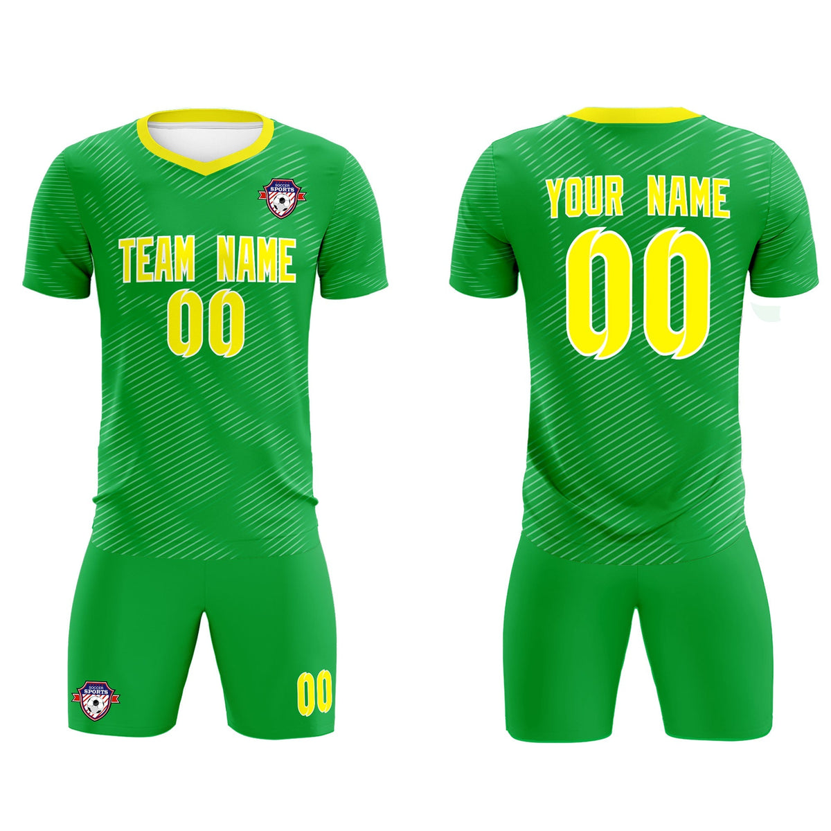 Custom Kelly Green Gold Training Uniform For Men Football Sets Jersey
