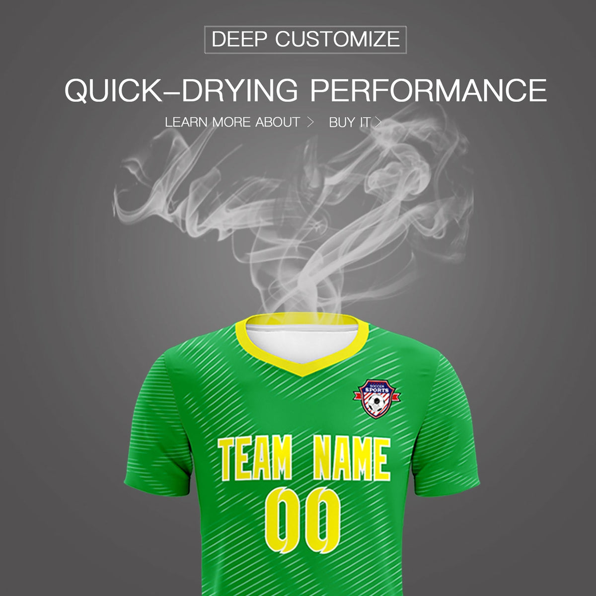 Custom Kelly Green Gold Training Uniform For Men Football Sets Jersey