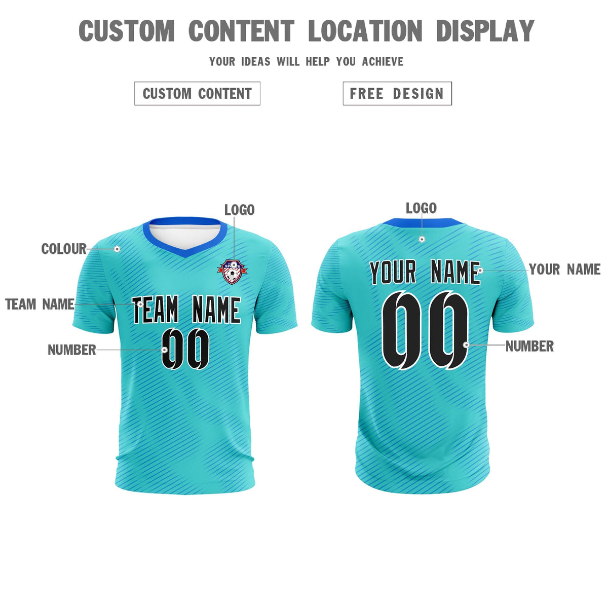 Custom Sky Blue Powder Blue Training Uniform For Men Football Sets Jersey