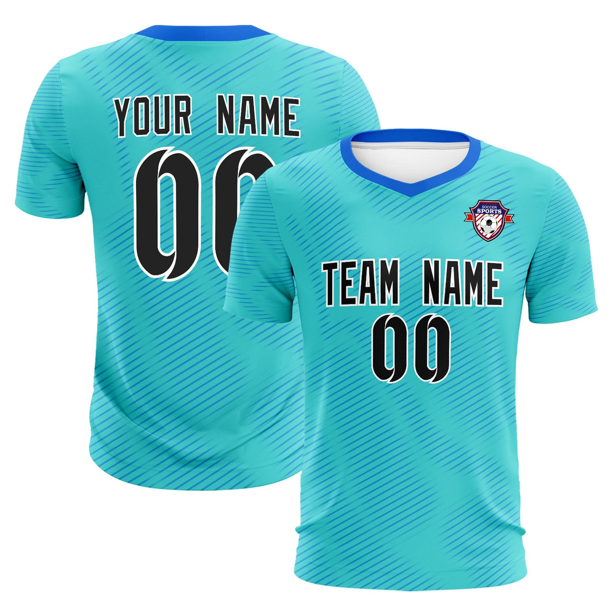 Custom Sky Blue Powder Blue Training Uniform For Men Football Sets Jersey