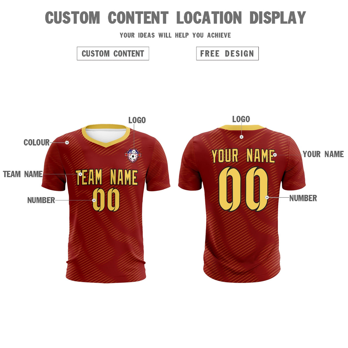 Custom Crimson Khaki Training Uniform For Men Football Sets Jersey