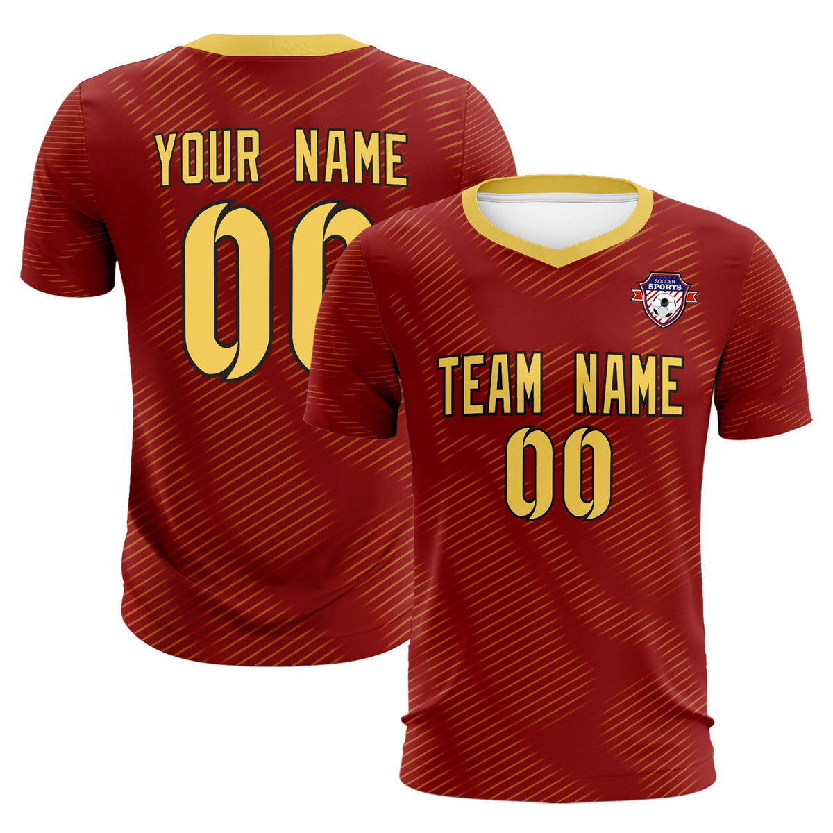 Custom Crimson Khaki Training Uniform For Men Football Sets Jersey