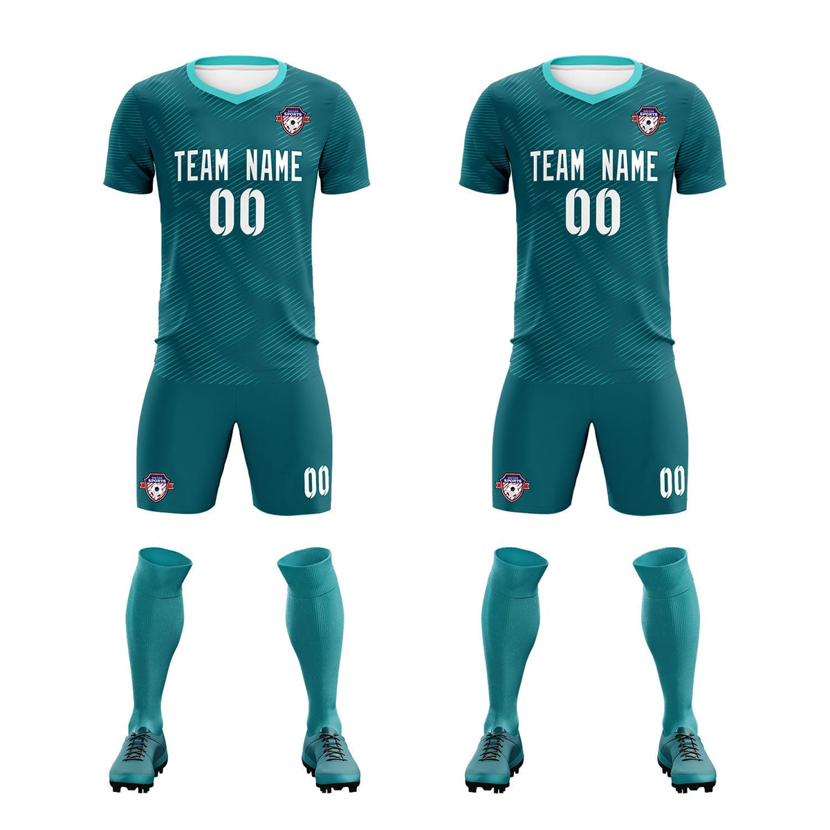 Custom Aqua Aqua Training Uniform For Men Football Sets Jersey