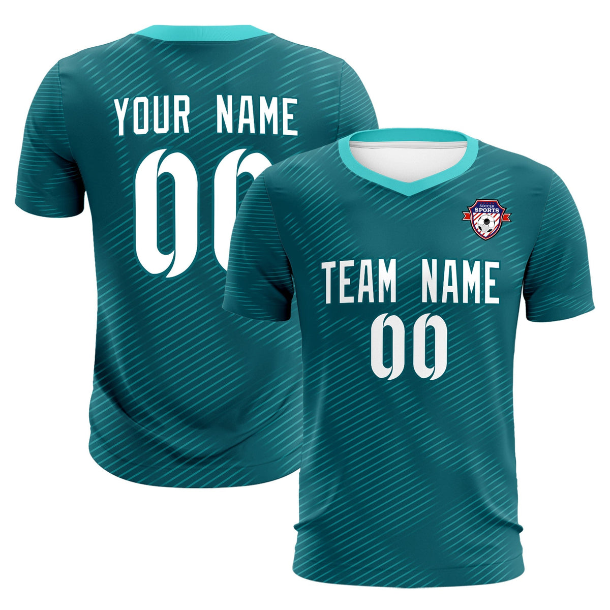 Custom Aqua Aqua Training Uniform For Men Football Sets Jersey