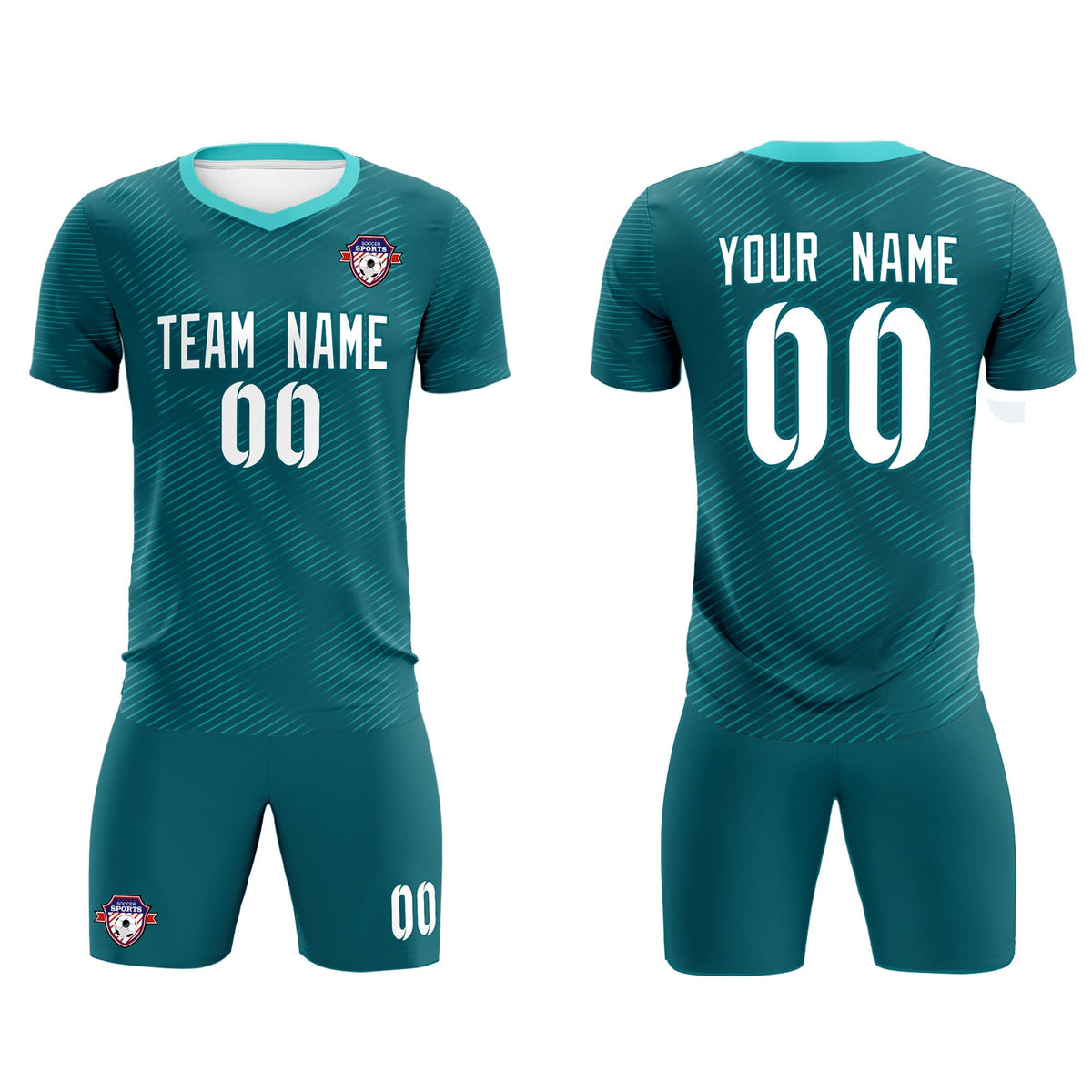 Custom Aqua Aqua Training Uniform For Men Football Sets Jersey