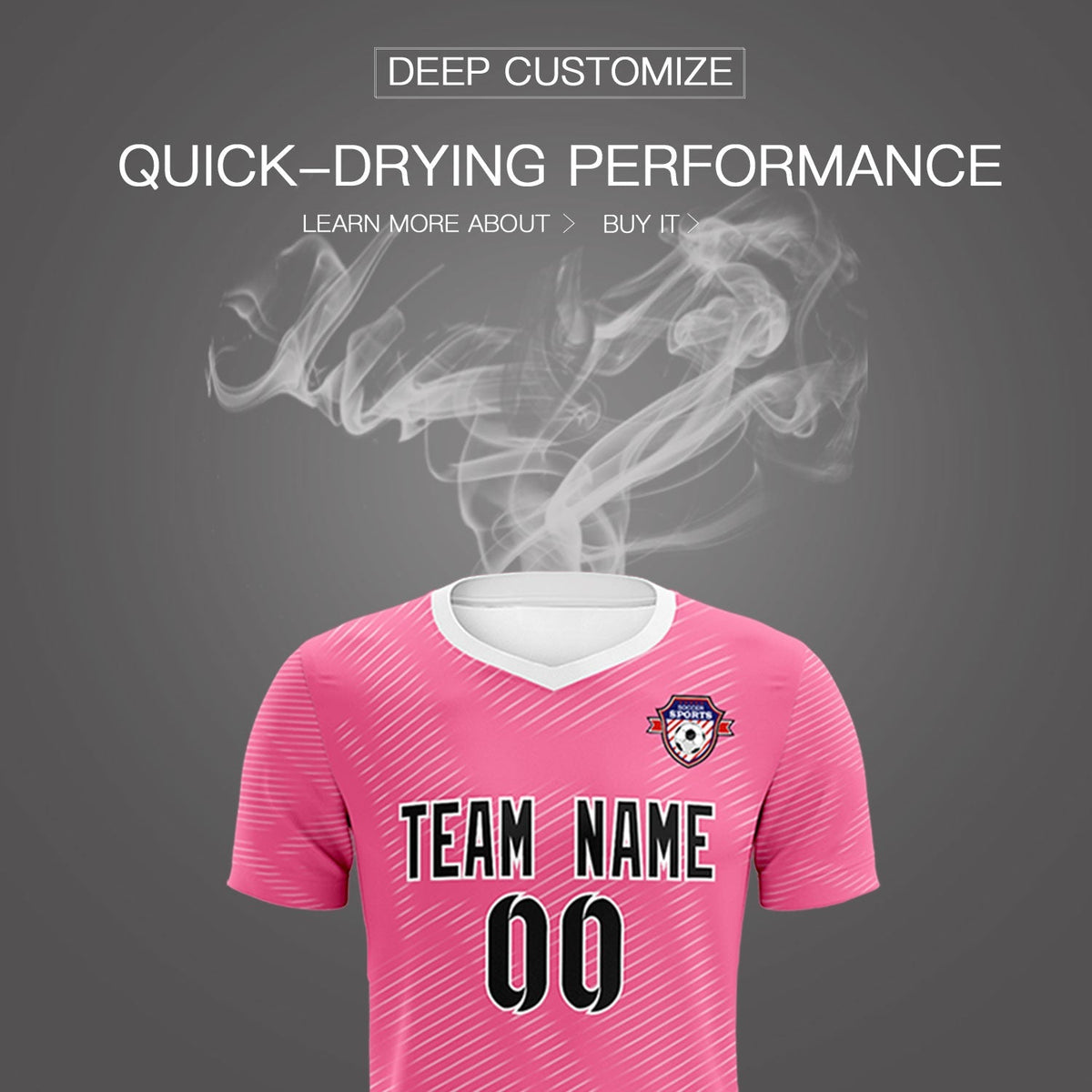 Custom Pink White Training Uniform For Men Football Sets Jersey
