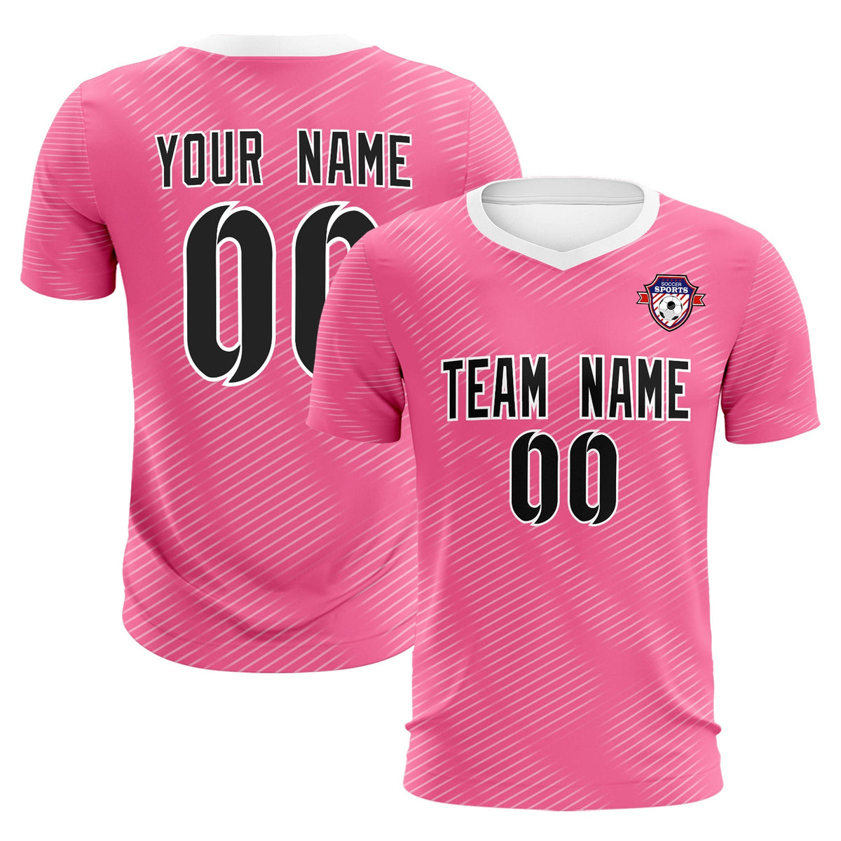 Custom Pink White Training Uniform For Men Football Sets Jersey