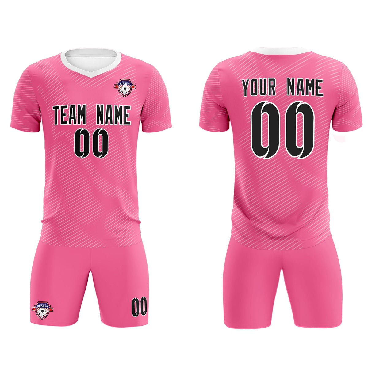 Custom Pink White Training Uniform For Men Football Sets Jersey