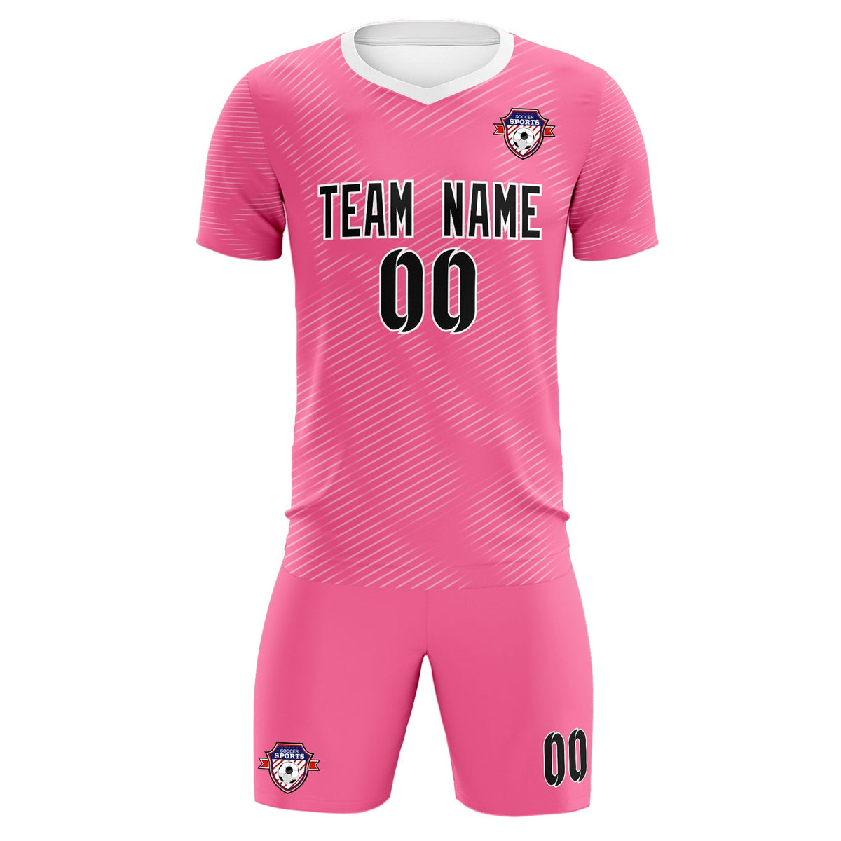 Custom Pink White Training Uniform For Men Football Sets Jersey