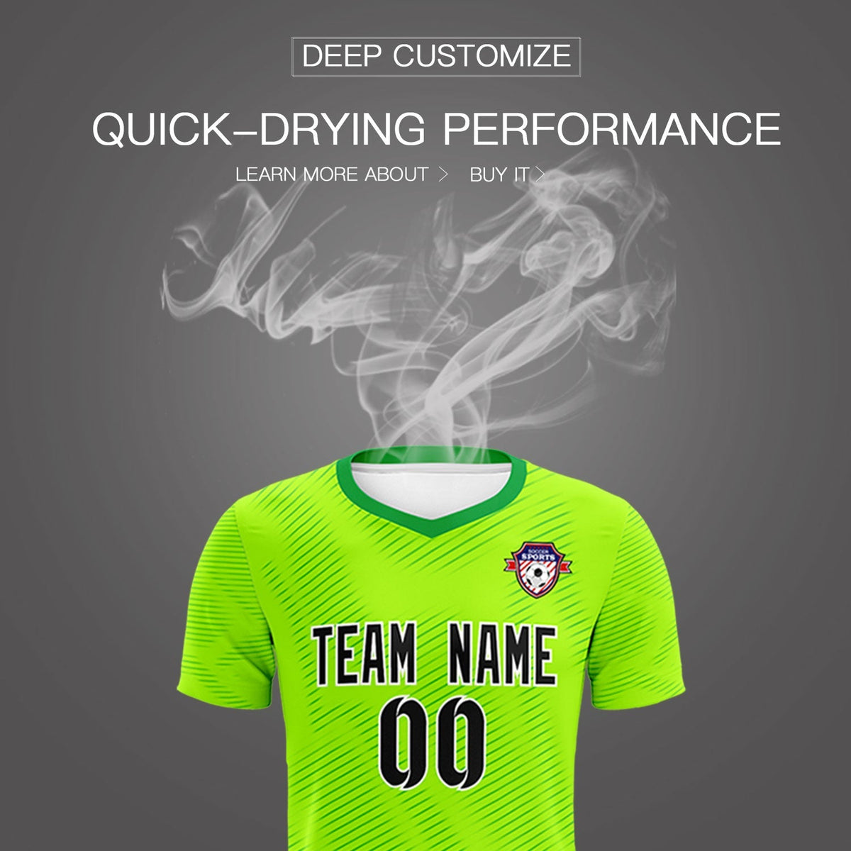 Custom Neon Green Kelly Green Training Uniform For Men Football Sets Jersey