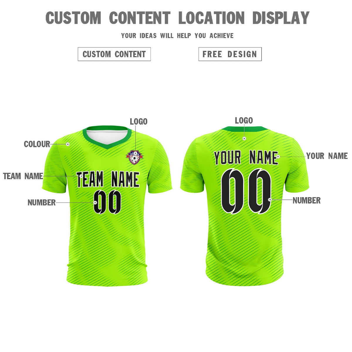 Custom Neon Green Kelly Green Training Uniform For Men Football Sets Jersey