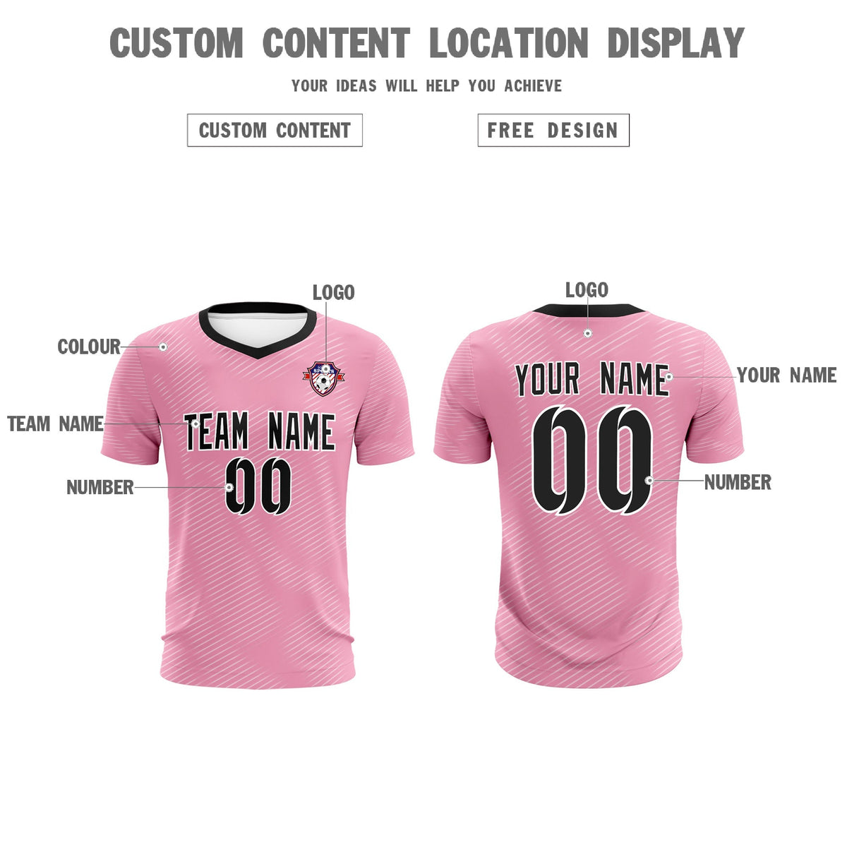 Custom Light Pink White Training Uniform For Men Football Sets Jersey