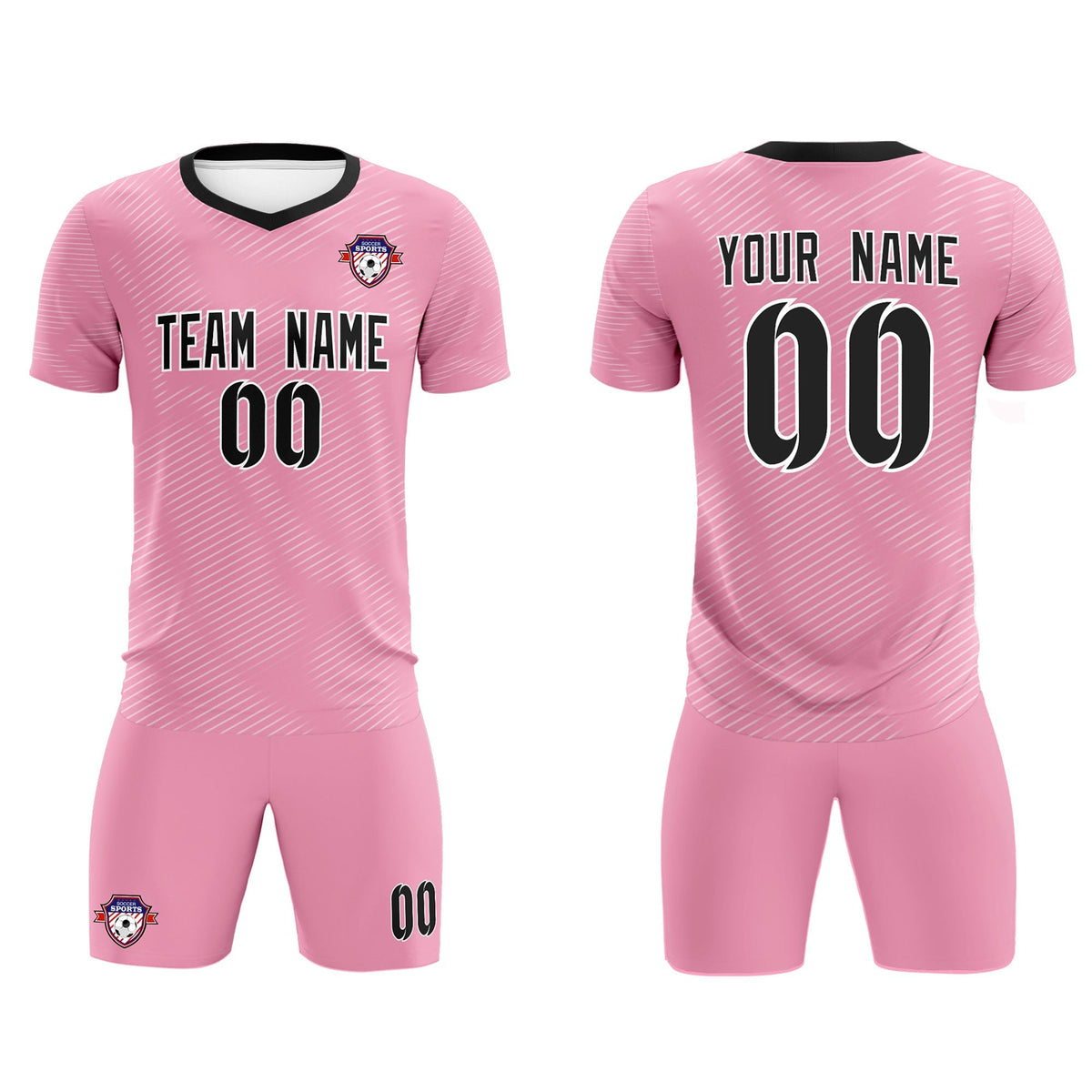 Custom Light Pink White Training Uniform For Men Football Sets Jersey