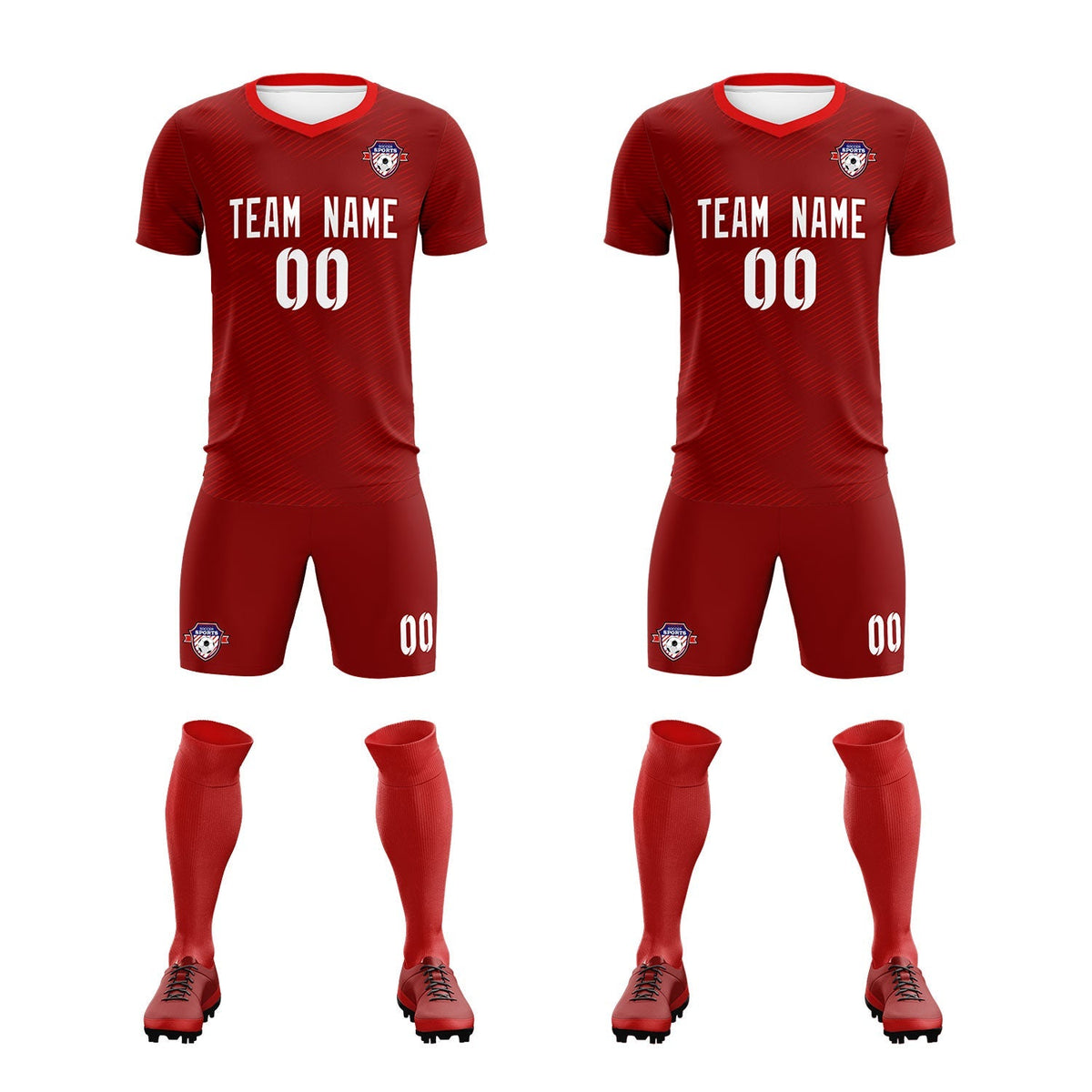 Custom Crimson Red Training Uniform For Men Football Sets Jersey