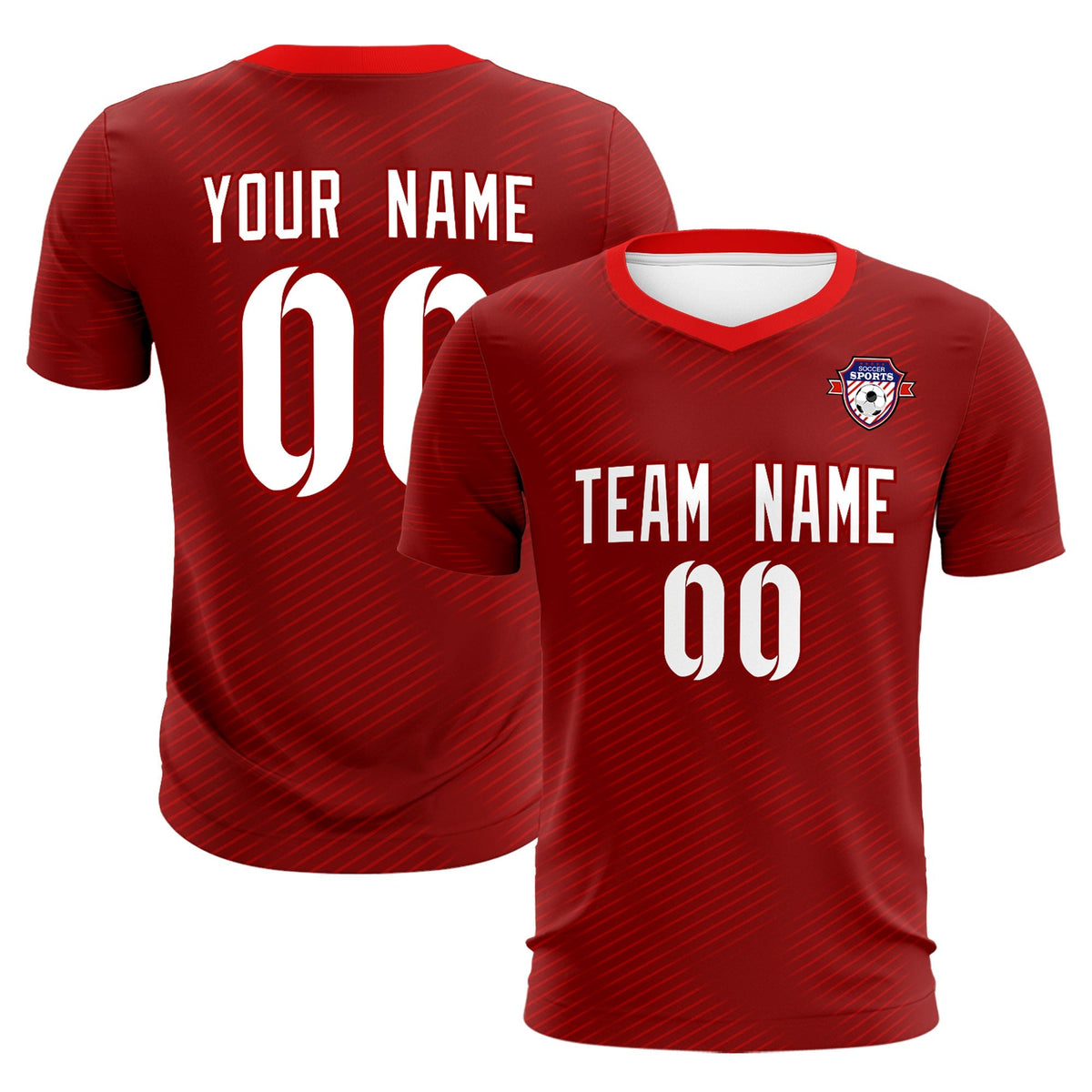 Custom Crimson Red Training Uniform For Men Football Sets Jersey