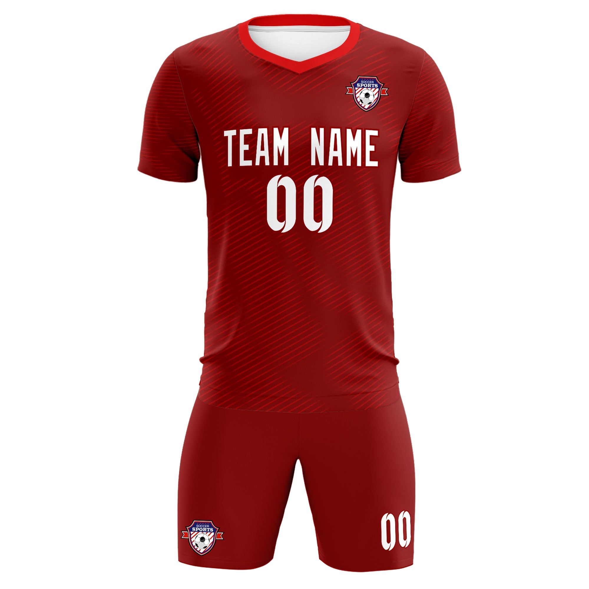 Custom Crimson Red Training Uniform For Men Football Sets Jersey