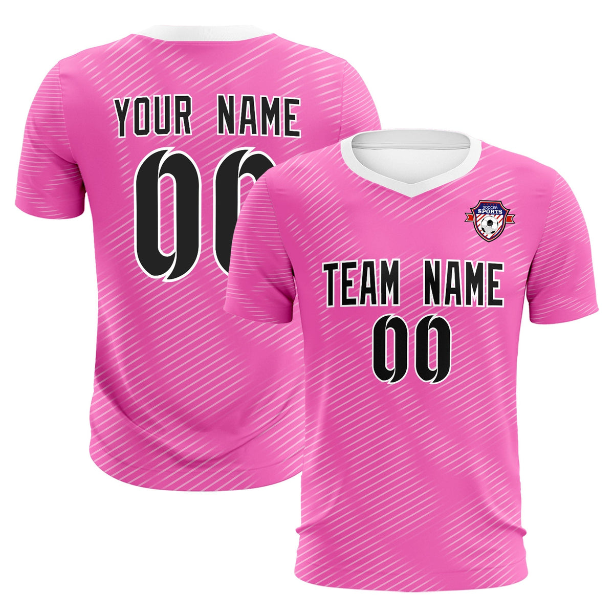 Custom Pink White Training Uniform For Men Football Sets Jersey