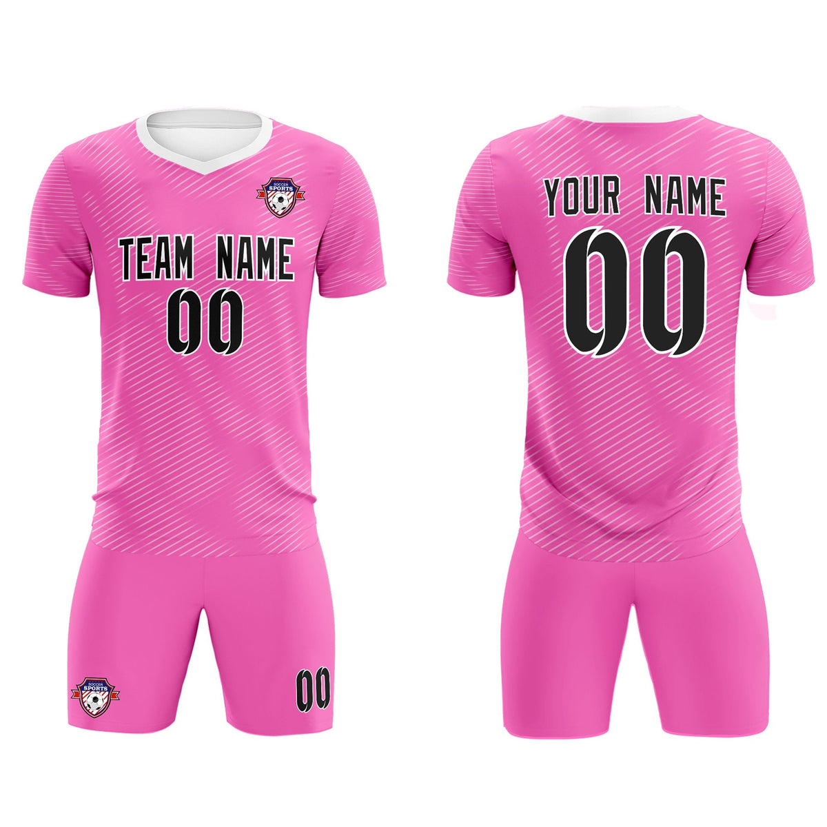 Custom Pink White Training Uniform For Men Football Sets Jersey