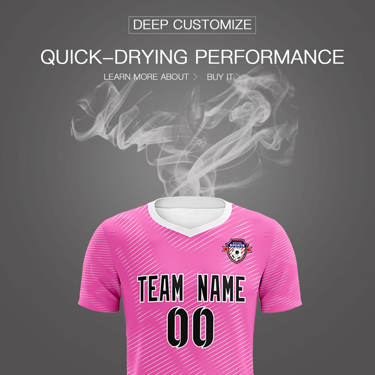 Custom Pink White Training Uniform For Men Football Sets Jersey