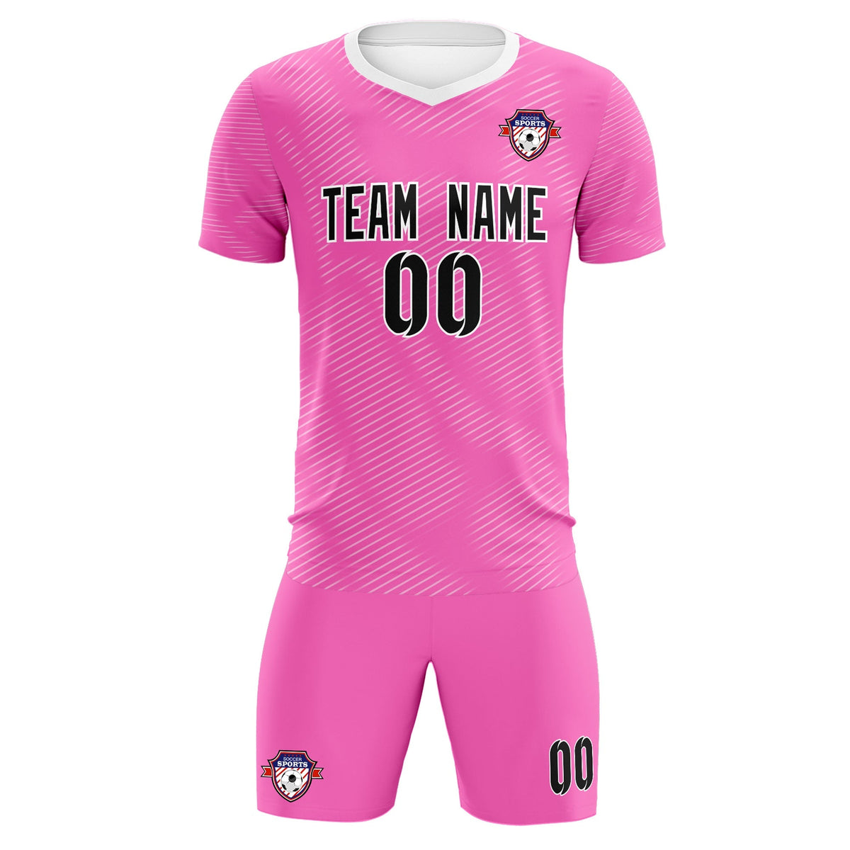 Custom Pink White Training Uniform For Men Football Sets Jersey
