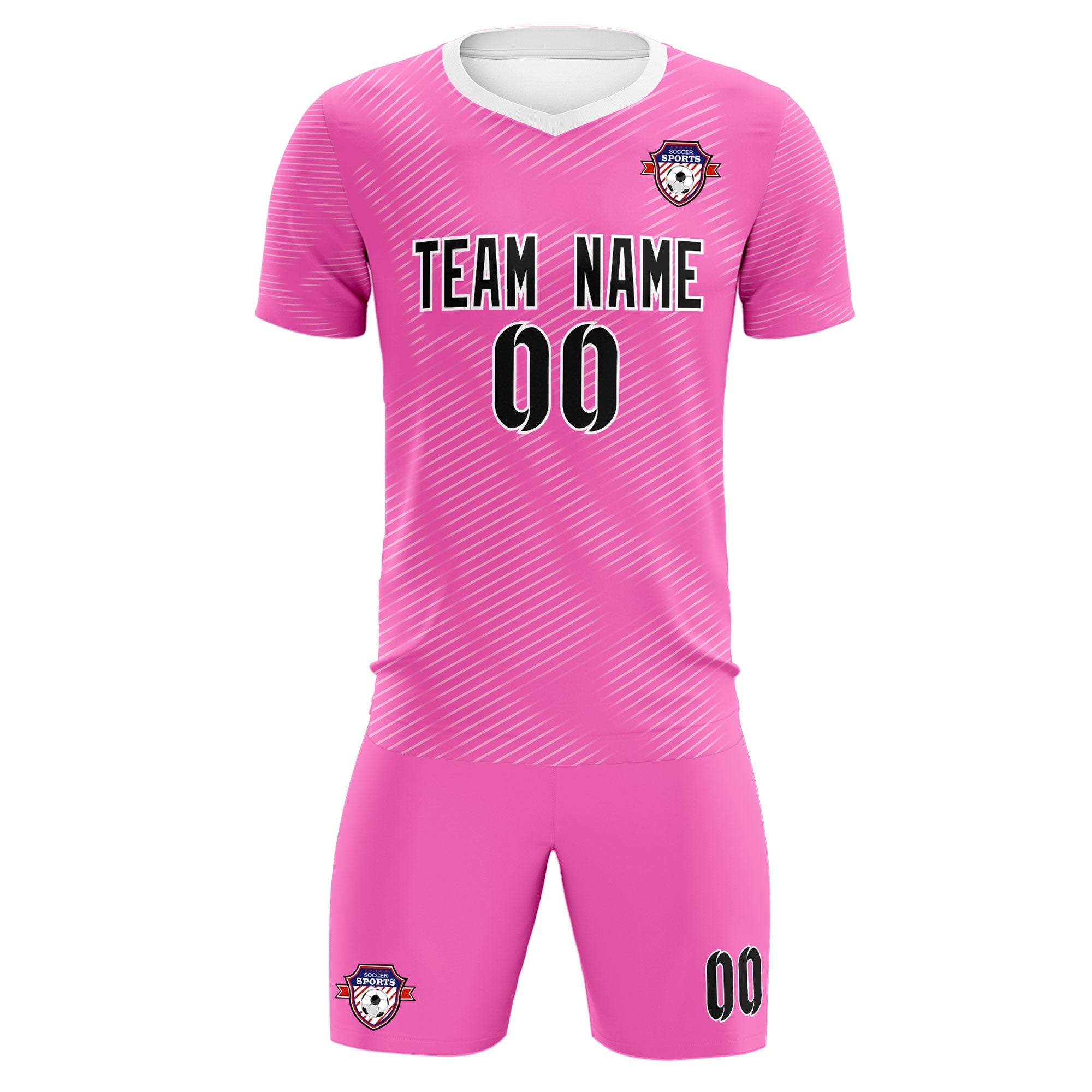 Custom Pink White Training Uniform For Men Football Sets Jersey