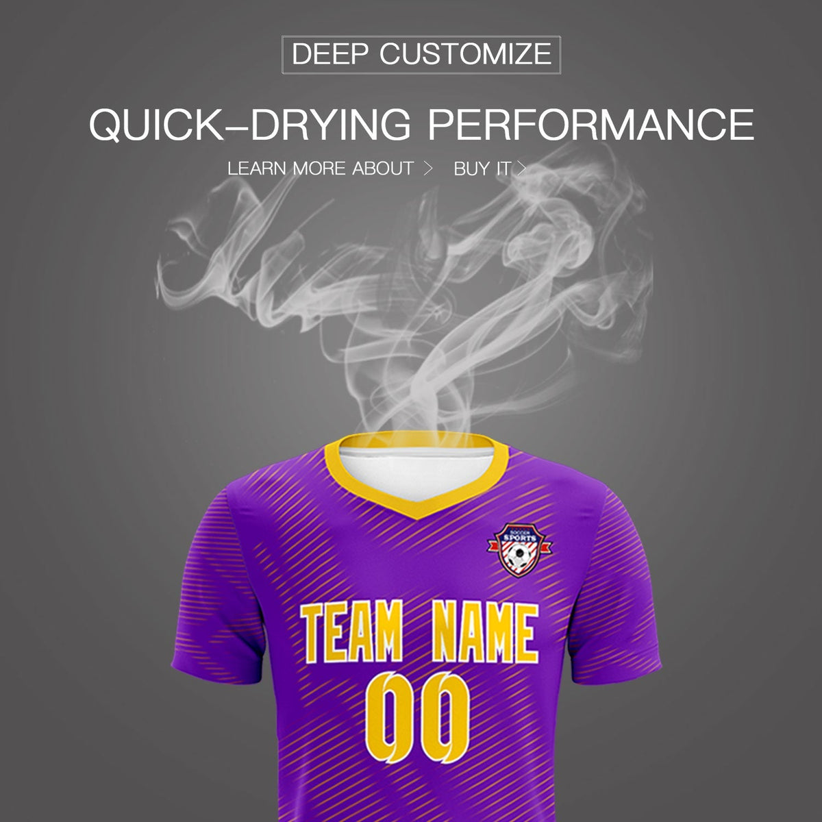 Custom Purple Gold Training Uniform For Men Football Sets Jersey