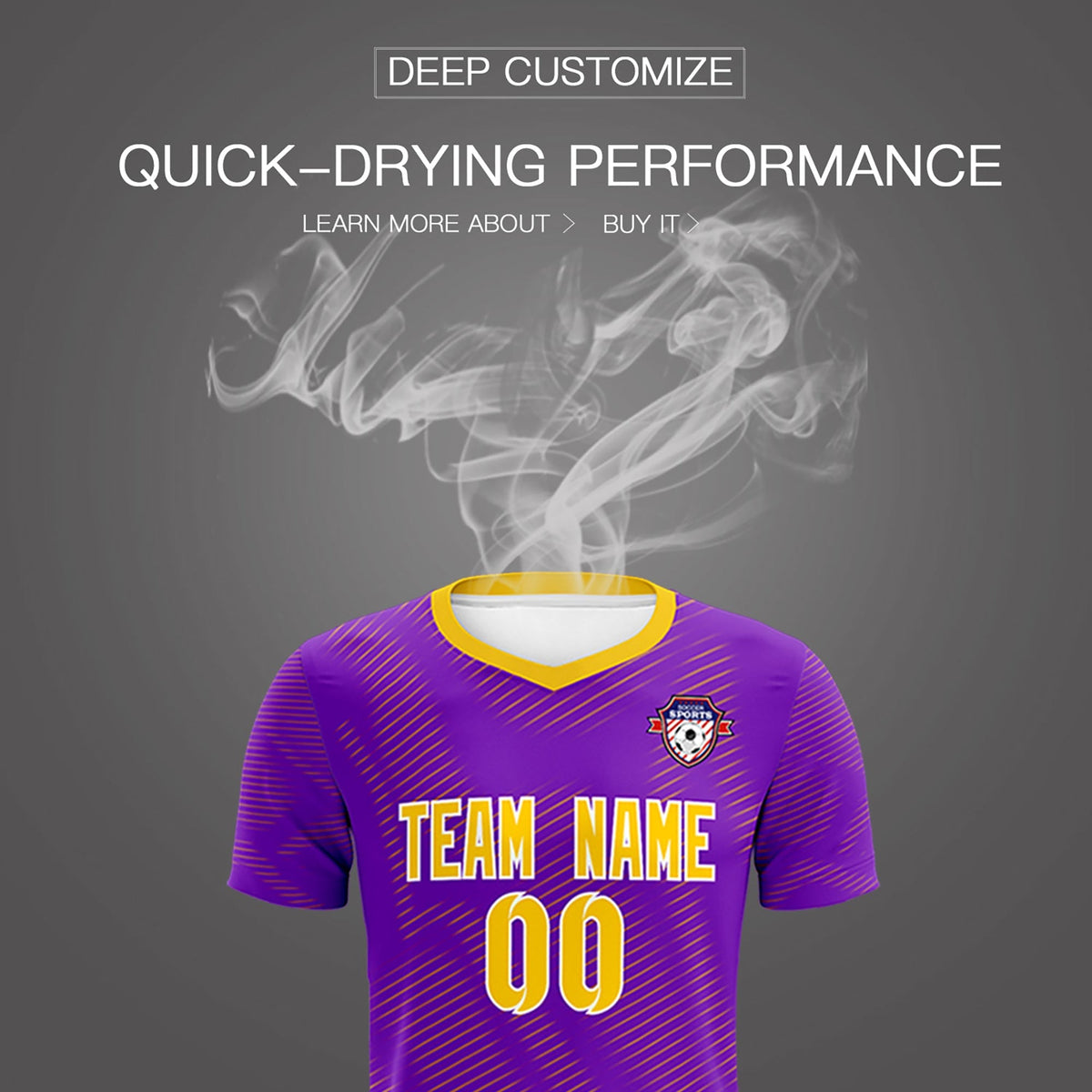 Custom Purple Gold Training Uniform For Men Football Sets Jersey