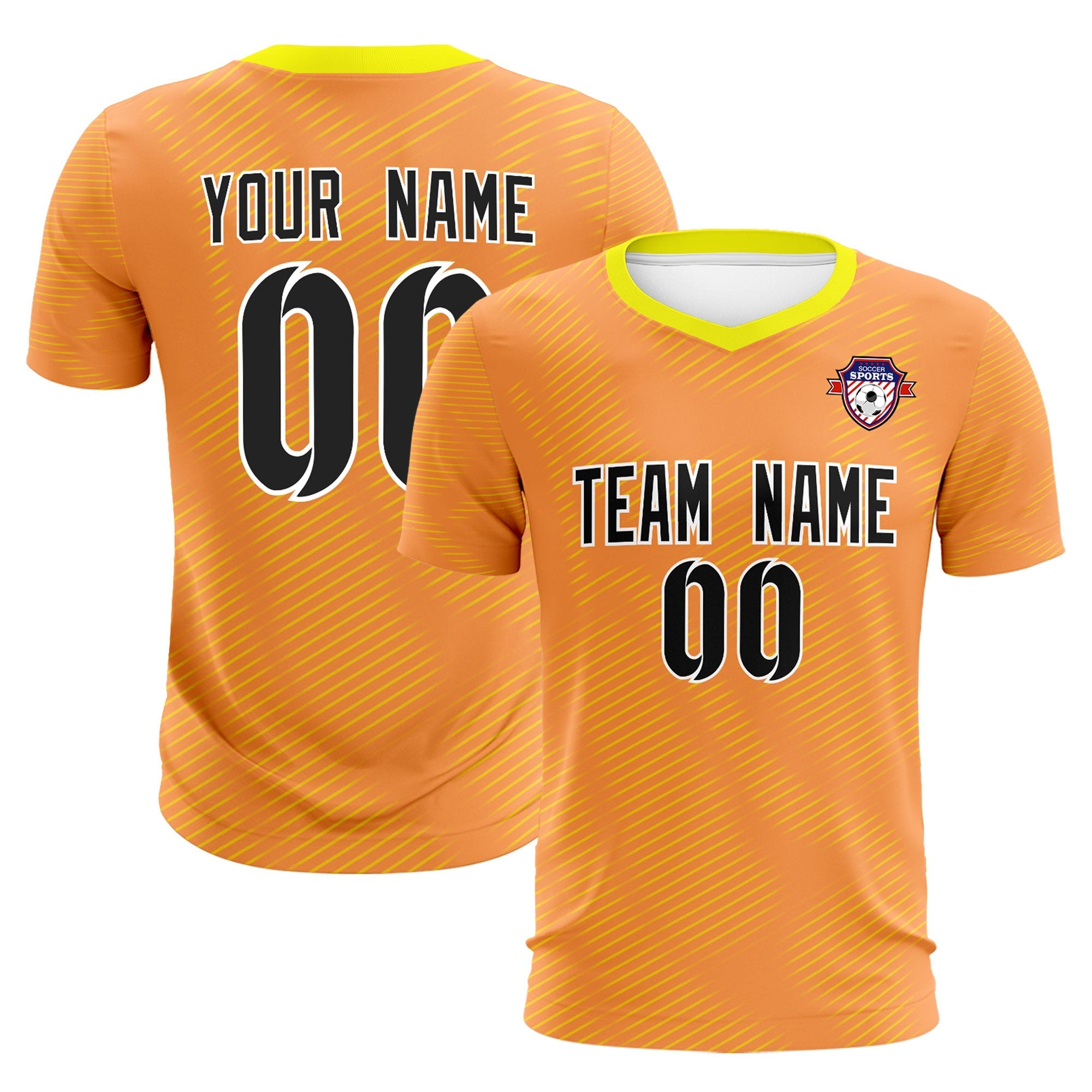 Custom Light Orange Gold Training Uniform For Men Football Sets Jersey