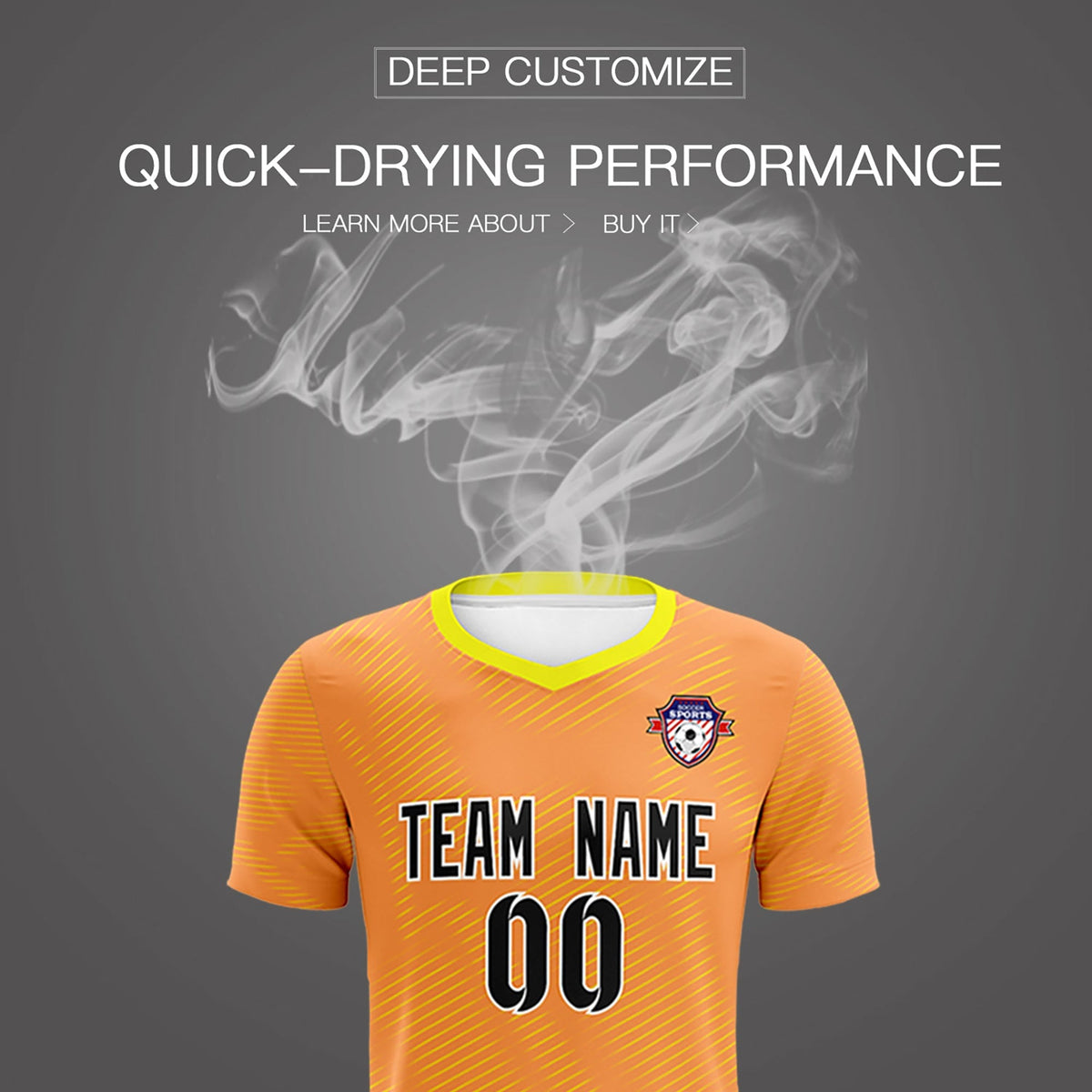 Custom Light Orange Gold Training Uniform For Men Football Sets Jersey