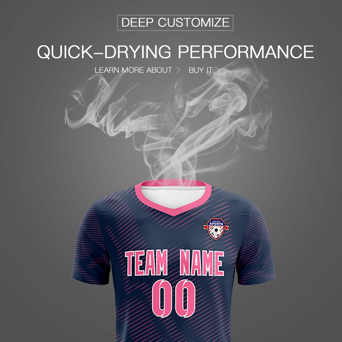 Custom Navy Pink Training Uniform For Men Football Sets Jersey